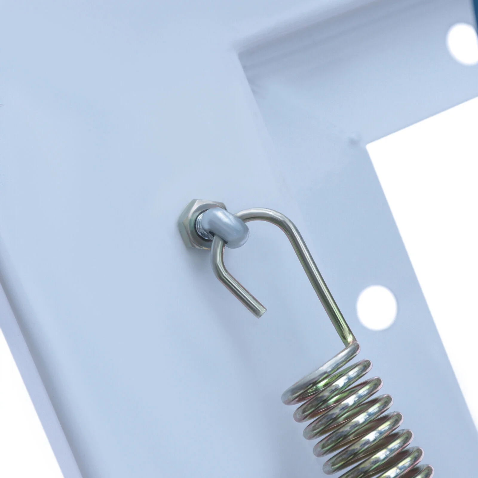 Fichiouy 12 Steps Pulldown Attic Stairs 12.5ft Wall Mounted Folding Loft Wall Ladder Blue