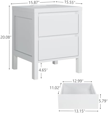 RUNFAYBIU White 6 Drawer Dresser -  Double Dresser with Handless  Wood  Organizer Cabinet for Bedroom Living Room Nursery Hallway  Wide Chests of Drawers