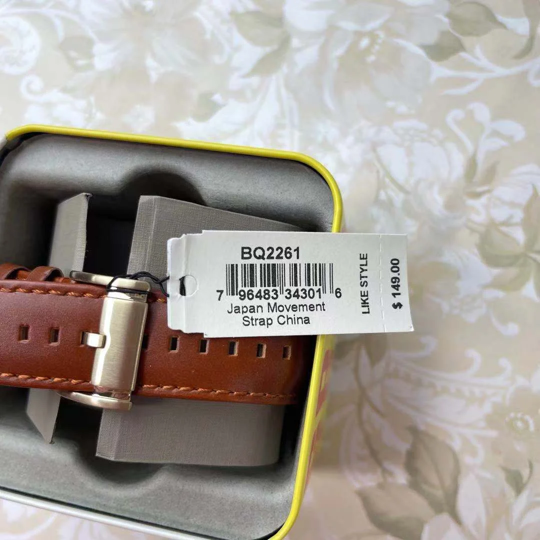 FOSSIL BQ2261 FLYNN GOLD BLACK BROWN LEATHER CHRONOGRAPH MEN WATCH