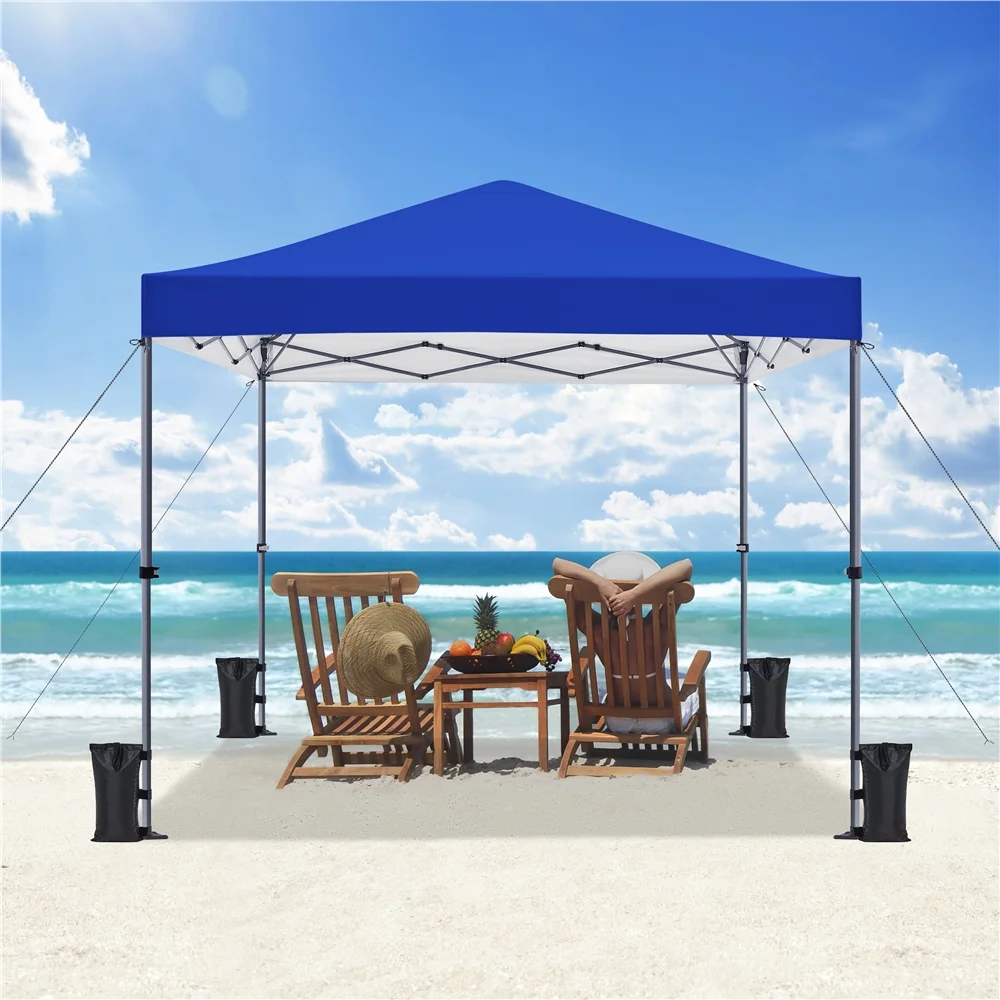 Yaheetech 8x8ft Pop-up Canopy with with One-Push-To-Lock Setup Mechanism, Blue