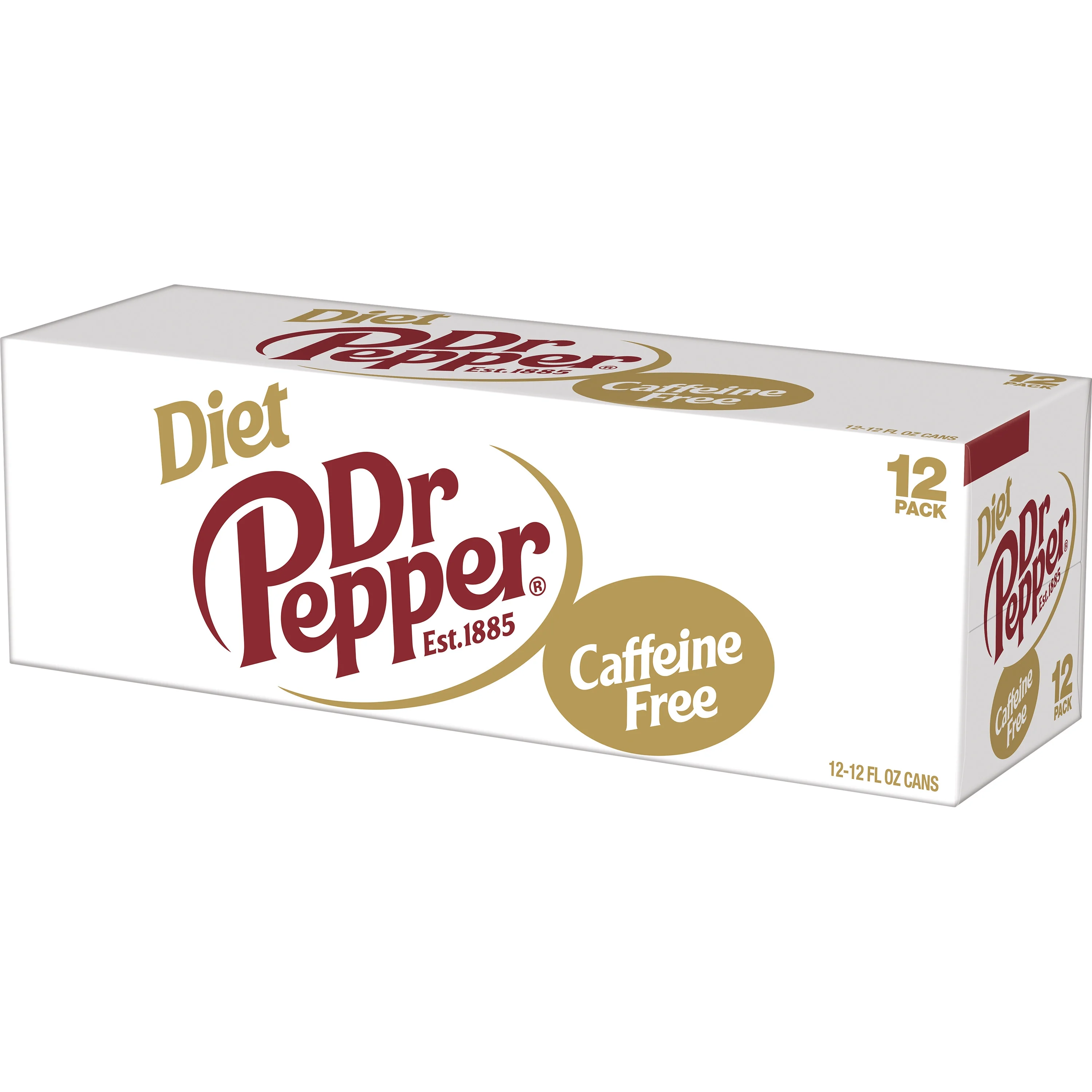 Diet Dr Pepper Caffeine Free Soda Pop, 12 fl oz, 12 Pack Cans
