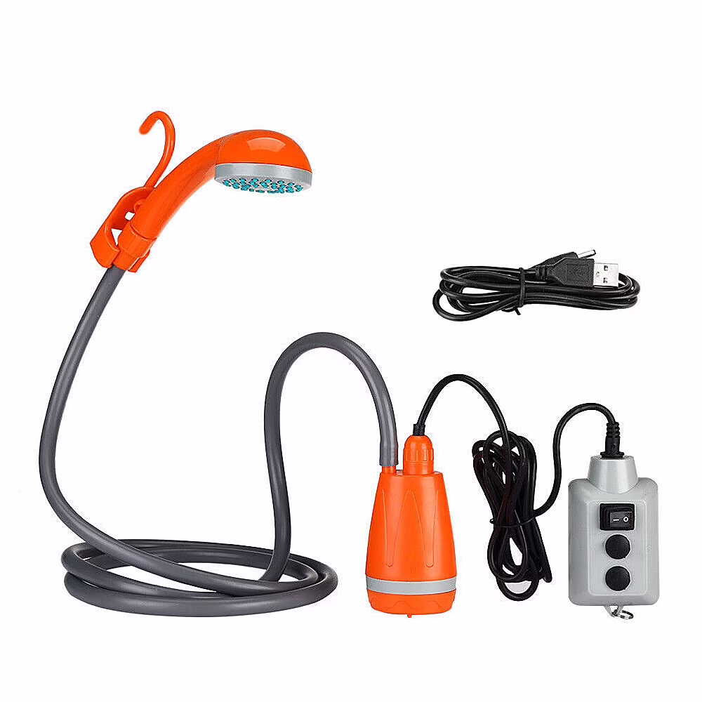 Rechargeable Portable Shower Pump - Ideal for Camping, Hiking, and Traveling, Includes Shower Head
