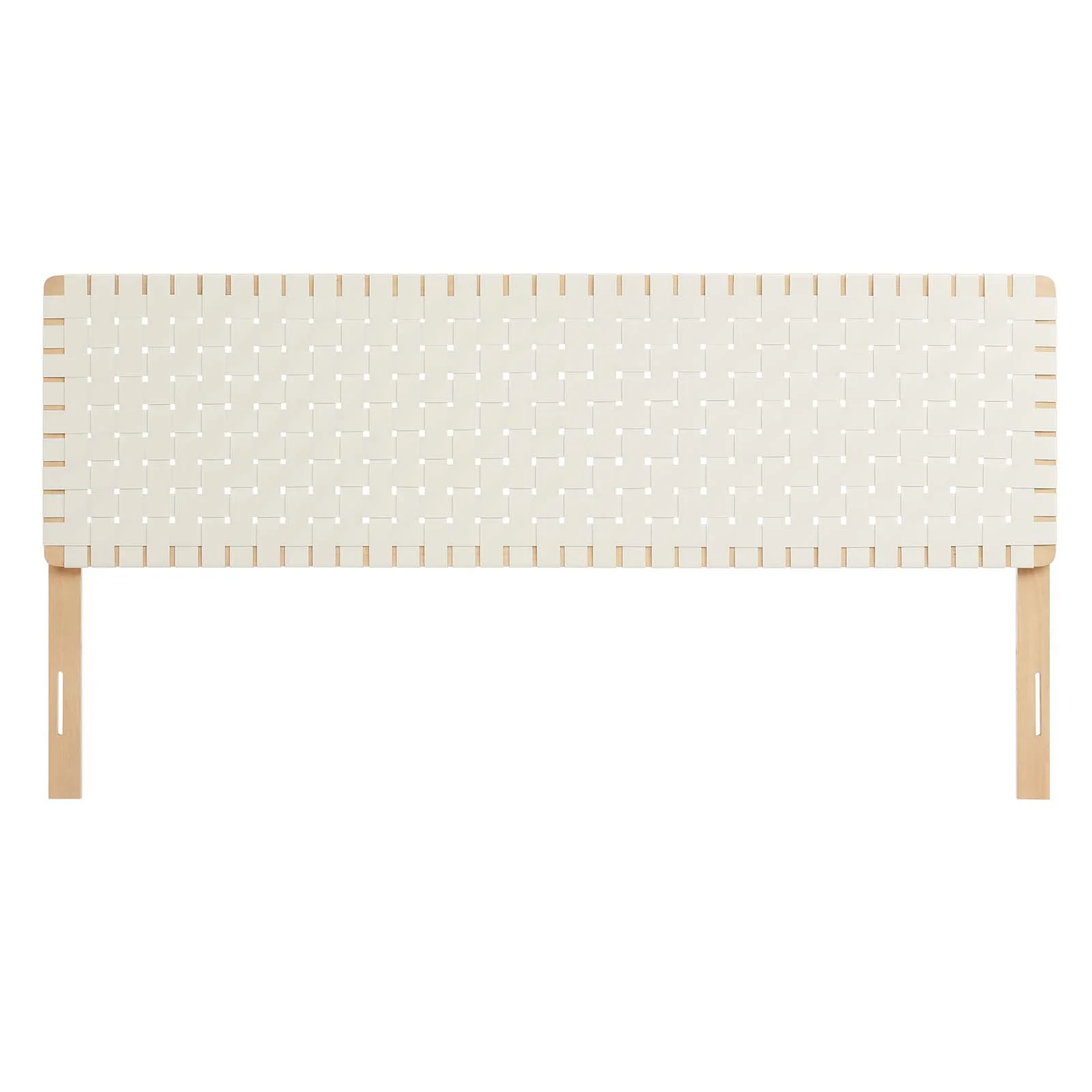 Modway Sparta Weave King Vegan Leather Headboard in Natural Beige