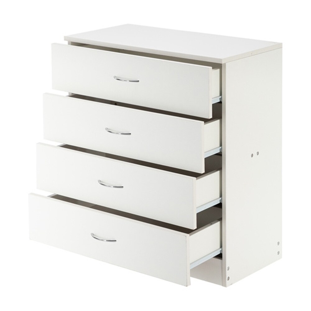 BESTCOSTY MDF Wood Simple 4-Drawer Dresser White
