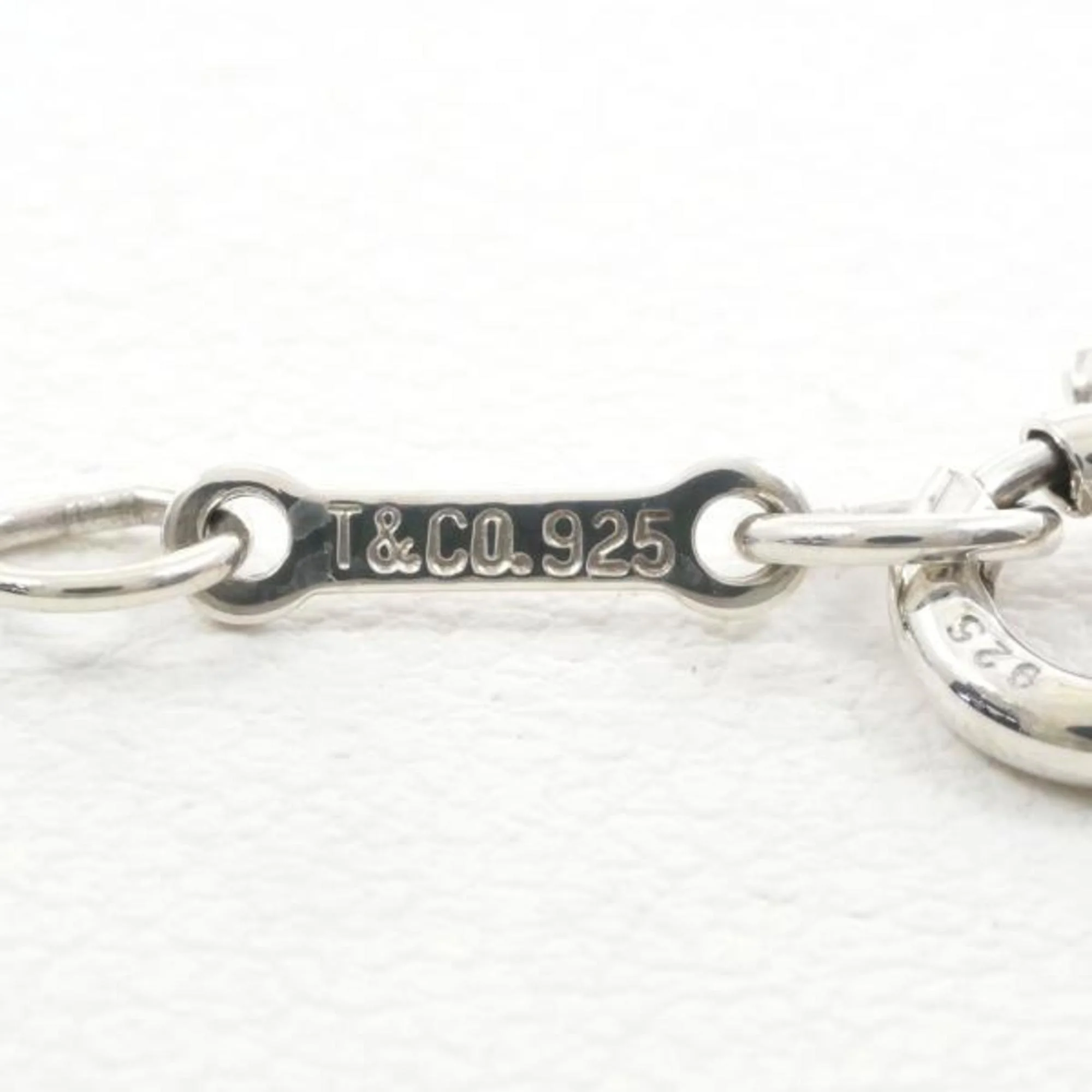 Authenticated Used Tiffany double loving heart silver necklace total weight about 4.3g 45cm jewelry