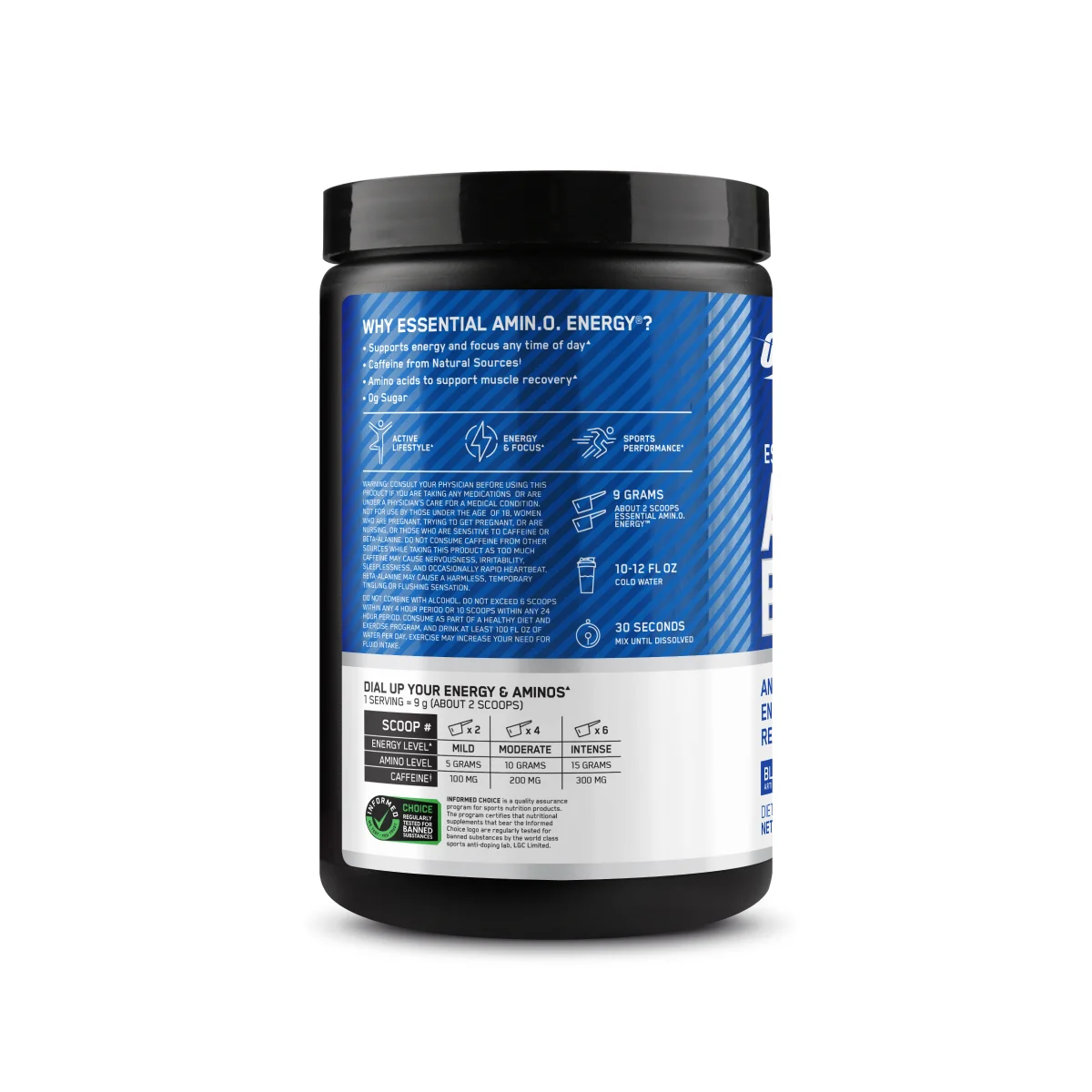 Optimum Nutrition, Essential Amino Energy, Blue Raspberry, 9.5 oz, 30 Servings