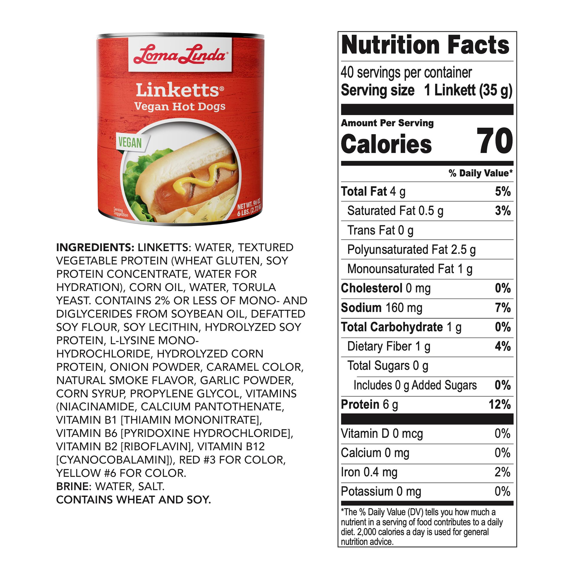 Loma Linda - Plant-Based - Linketts (96 oz.) (Pack of 3)