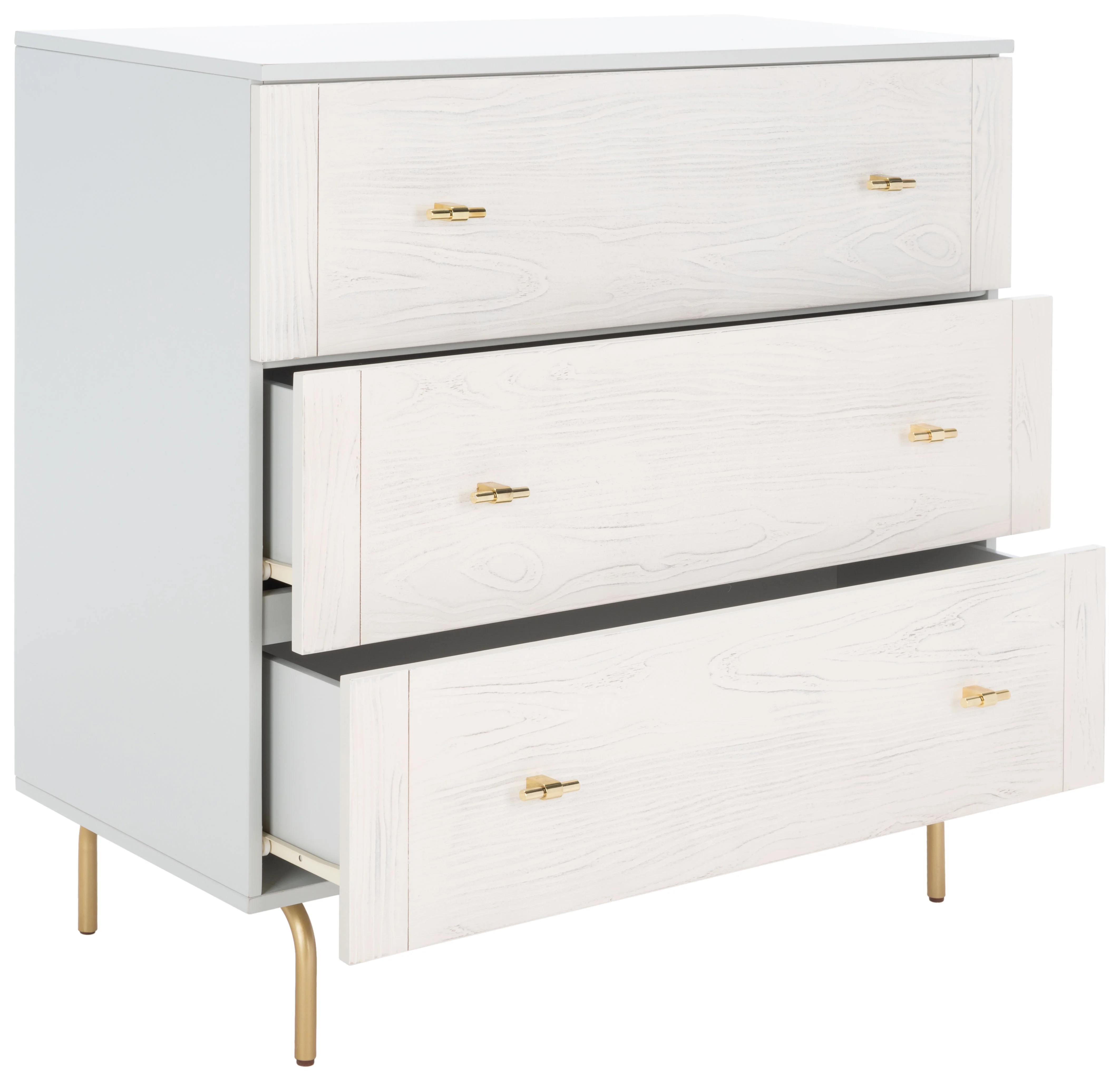 SAFAVIEH Irelia Coastal Style 3 Drawer Chest, Black (31.1 in. W x 18.3 in. D x 32.4 in. H)