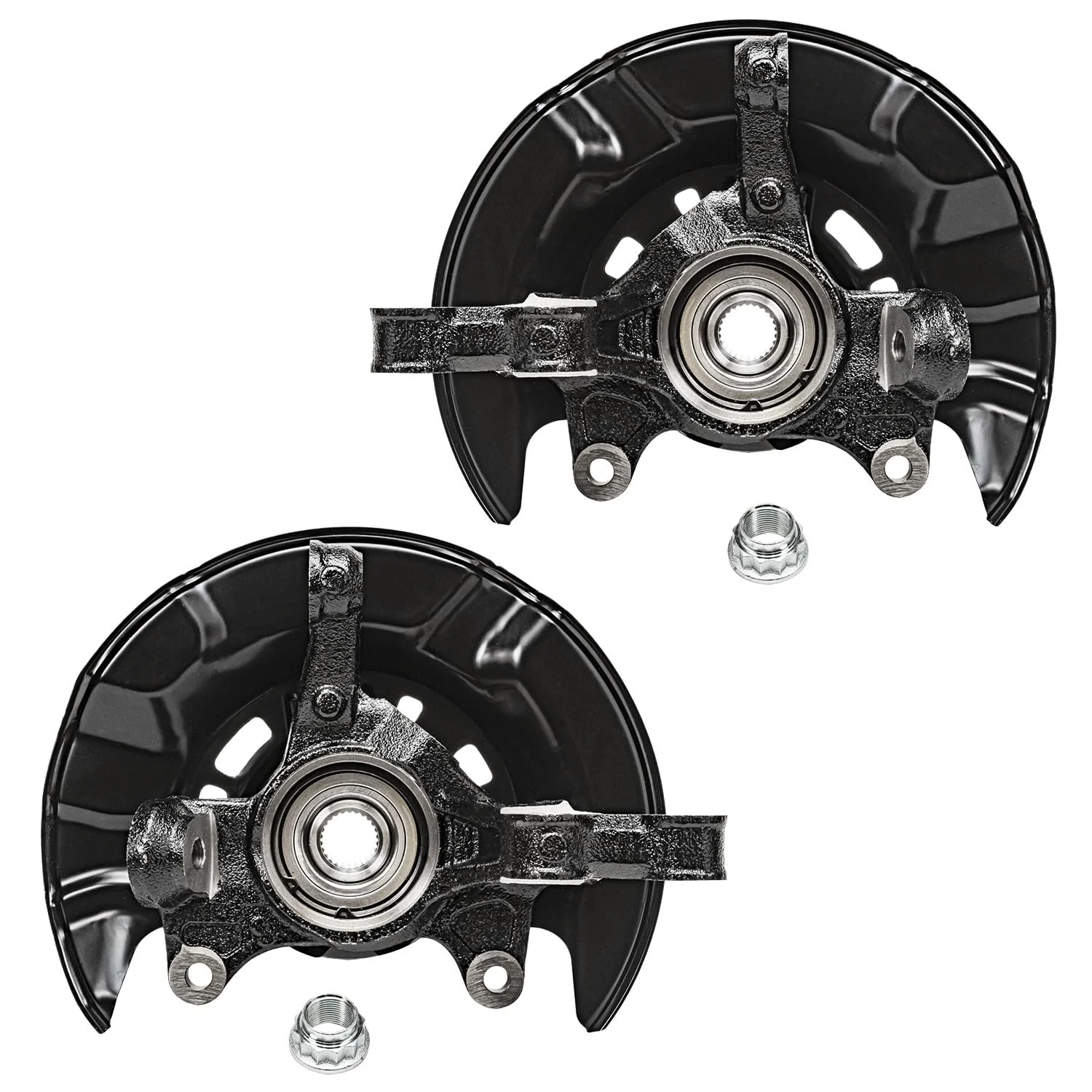 Detroit Axle - Front Steering Knuckles & Wheel Hub Bearings + Outer Tie Rod Ends Replacement for 2009-2013 Toyota Corolla Matrix - 4pc Set