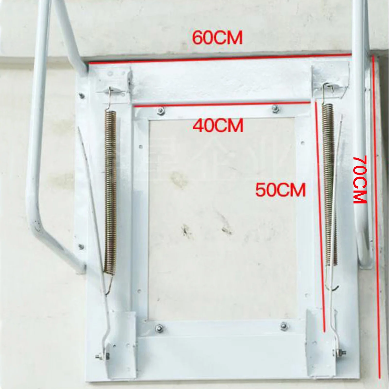 Miumaeov 9.18 ft/ 2.8m 12 Steps Pull Down Attic Stairs Alloy Attic Access Ladder Loft Wall Ladder Stairs Wall-Mounted Folding Ladder Retractable Attic Ladder with Armrests