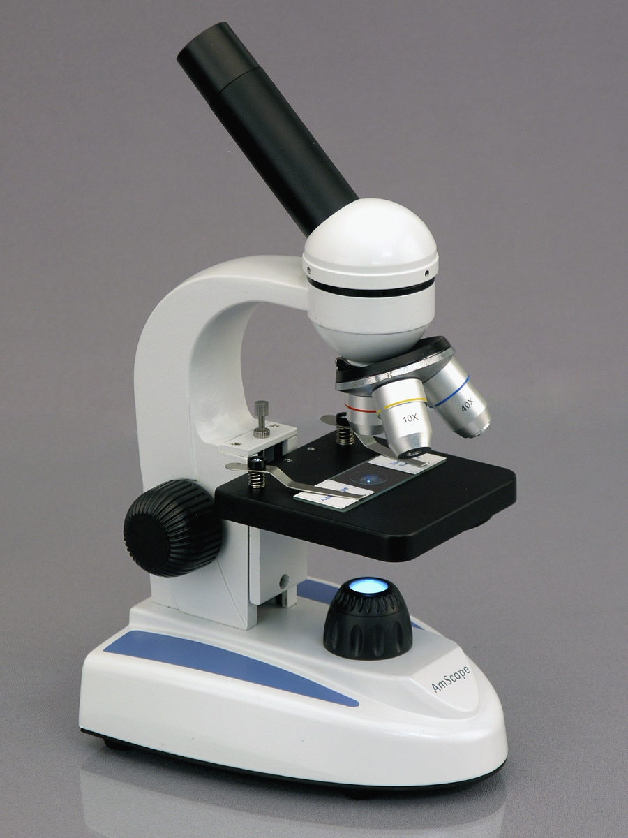 AmScope 40X-640X Student Kids Metal Frame Glass Optics Biological Compound Microscope New