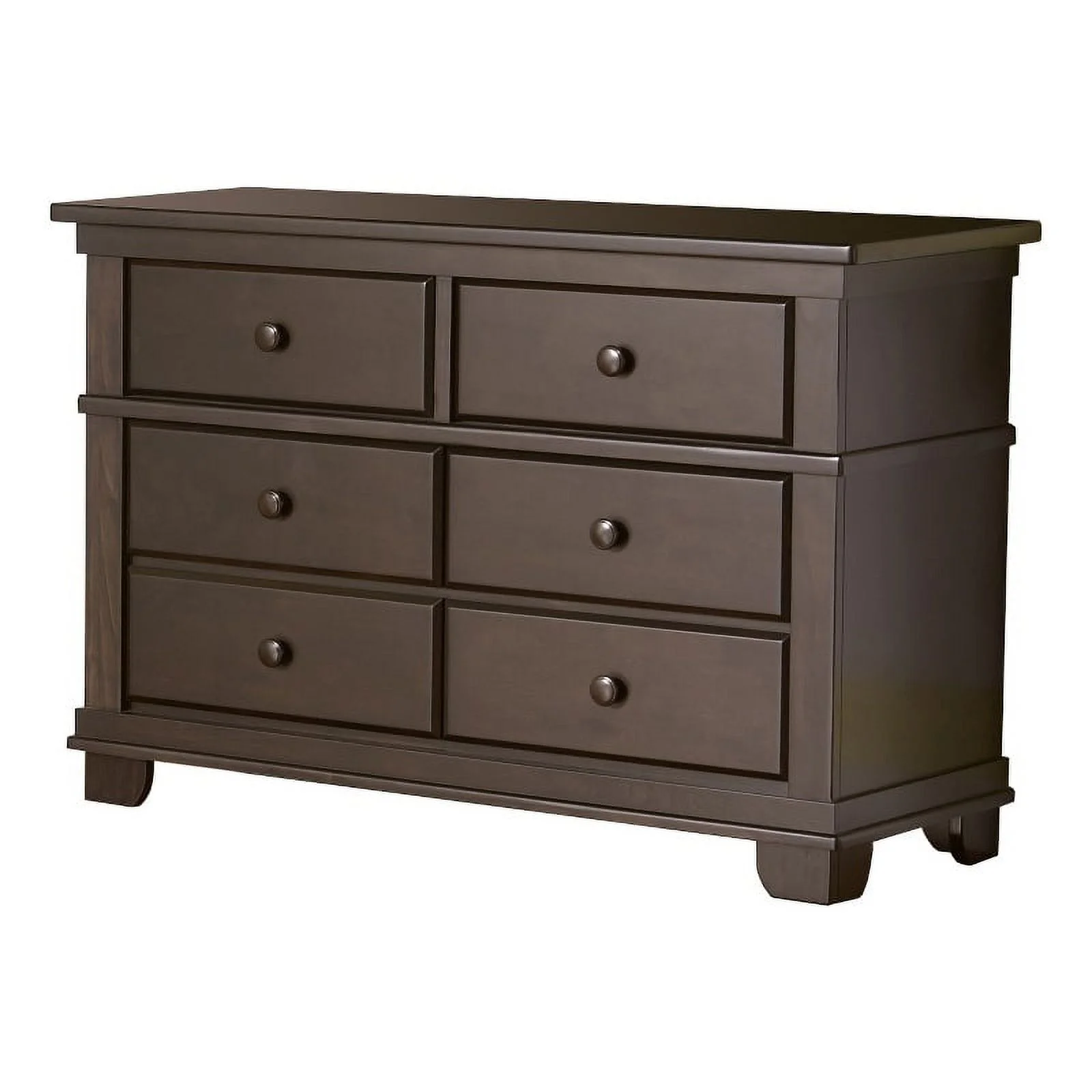 Home Square 2-Piece Set with Double Dresser and Bookcase Hutch in Brown