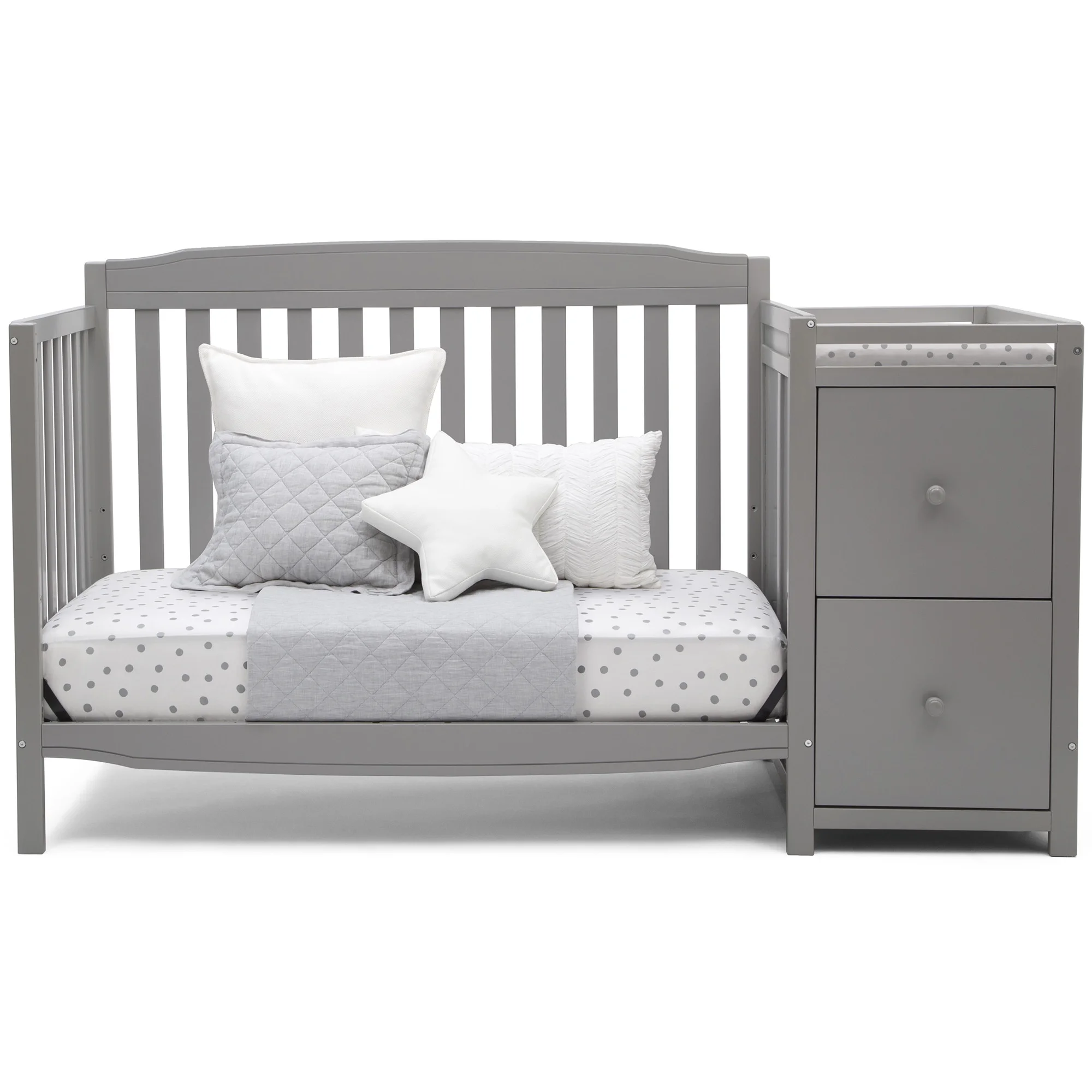 Delta Children Mason 6-in-1 Convertible Crib and Changer, Gray