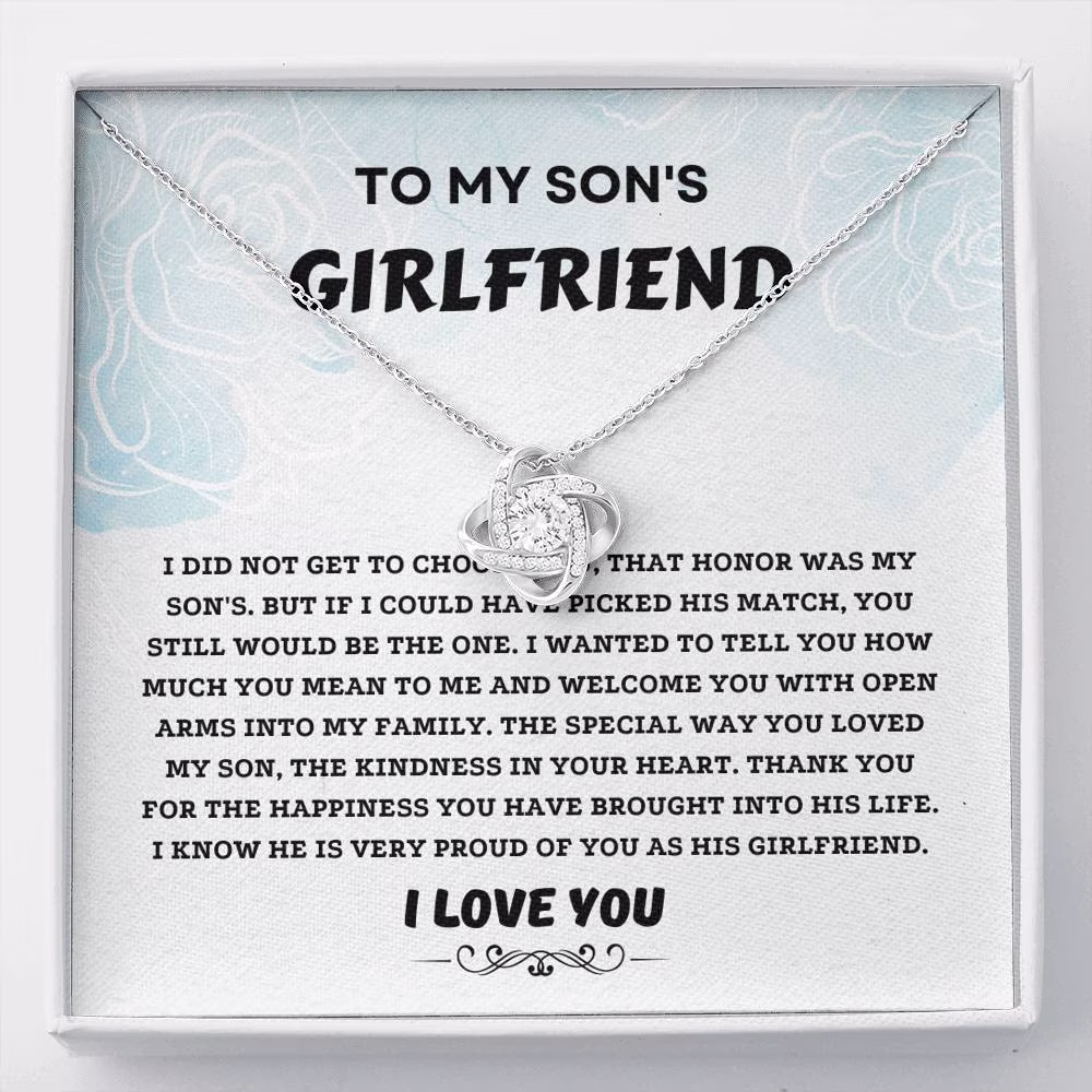 Son's Girlfriend Gift- Love Knot Necklace, Birthday, Daughter-in-Law Gift