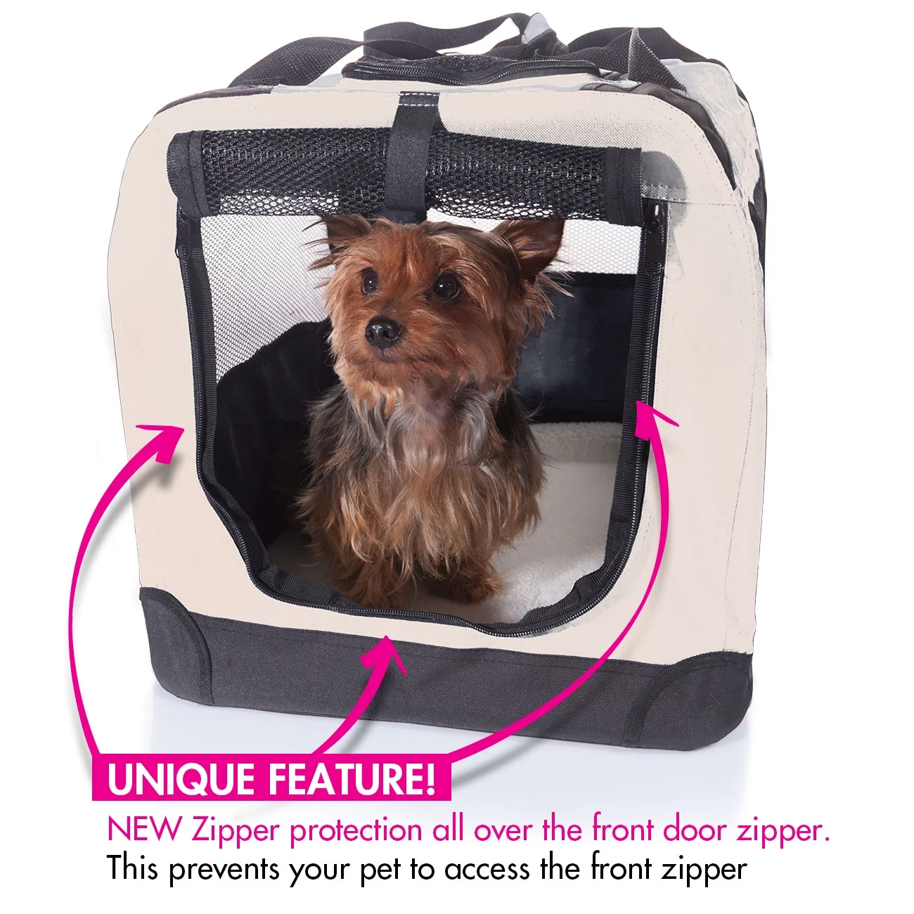 2PET Foldable Dog Crate - Soft, Easy to Fold & Carry Dog Crate for Indoor & Outdoor Use - Comfy Dog Home & Dog Travel Crate - Strong Steel Frame, Washable Fabric Cover, Frontal Zipper - Choose yours.