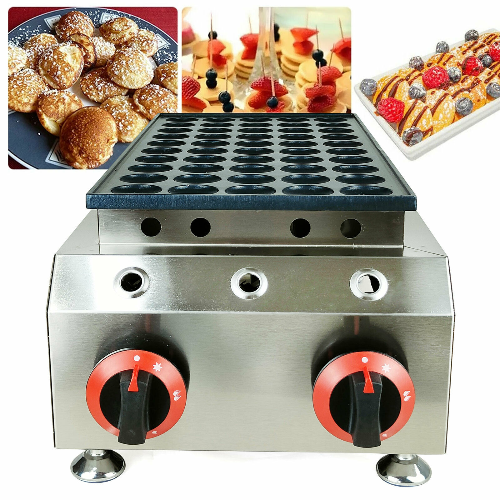 LPG Gas Dutch Pancake Baker Nonstick 50PC Waffle Maker Baker Machine