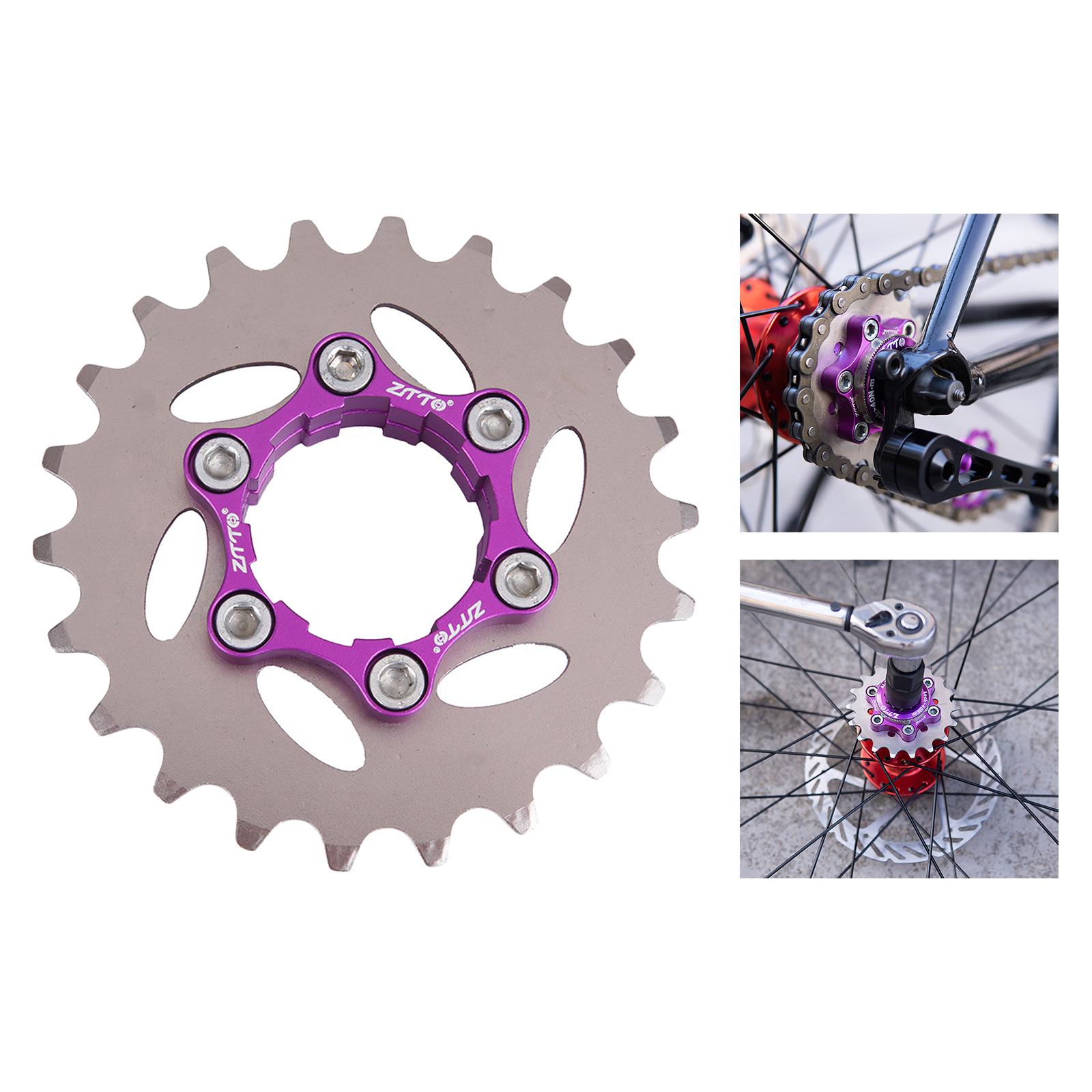Bicycle Single Cassette Cog with Lockring, Spacers set MTB Fixed Gear Adapter 17-32T Hub Refit Parts - 22T