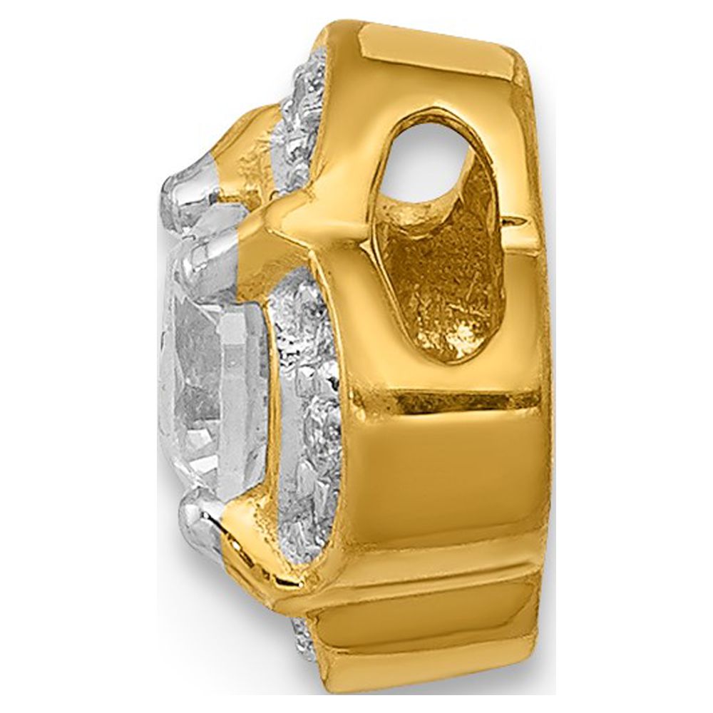 14k 1/20ct. Diamond and .25 Sapphire Fancy Chain Slide QPM3923-SA-005-YA