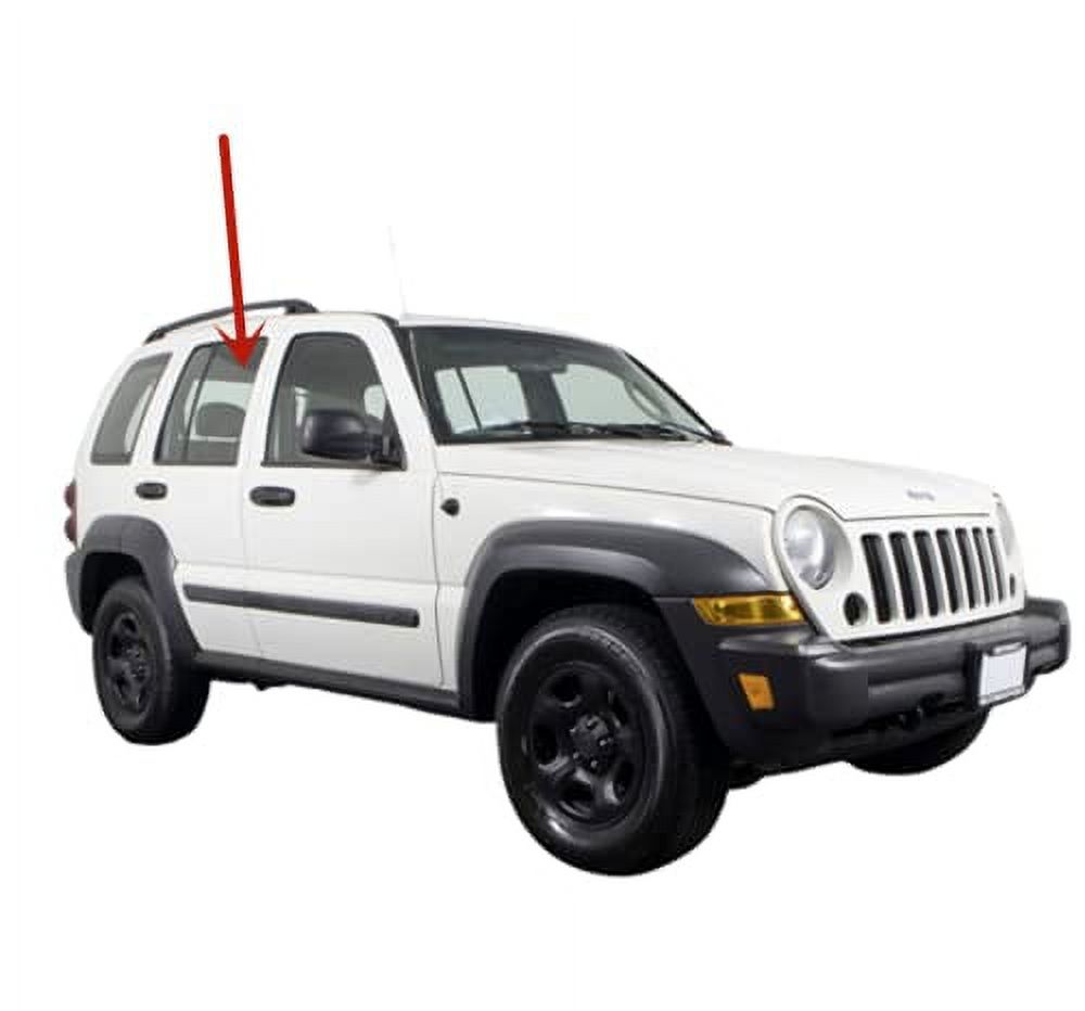 With Bottom Hole Style Clear Tempered Passenger Right Side Rear Door Window Door Glass Compatible with Jeep Liberty 2006-2007 Models