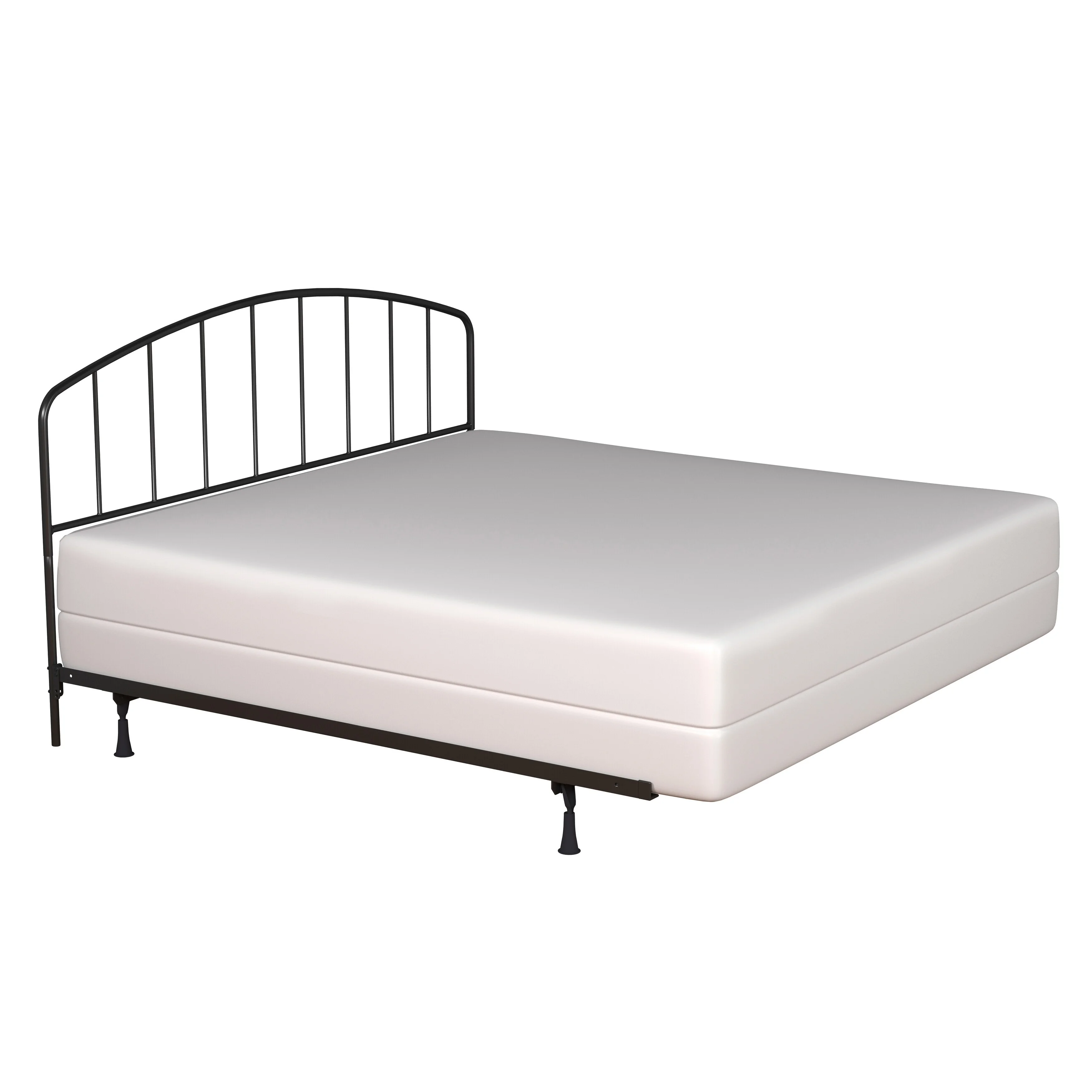 Carbon Loft  Cronkite Black Metal Arched Spindle Headboard w/ Bed Frame King