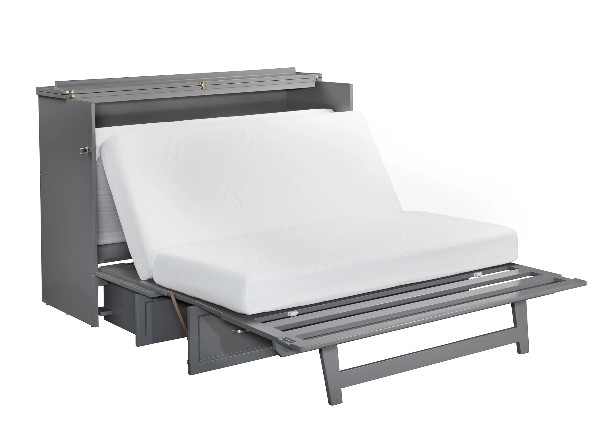 Deerfield Murphy Bed Chest Queen Atlantic Grey with Charging Station