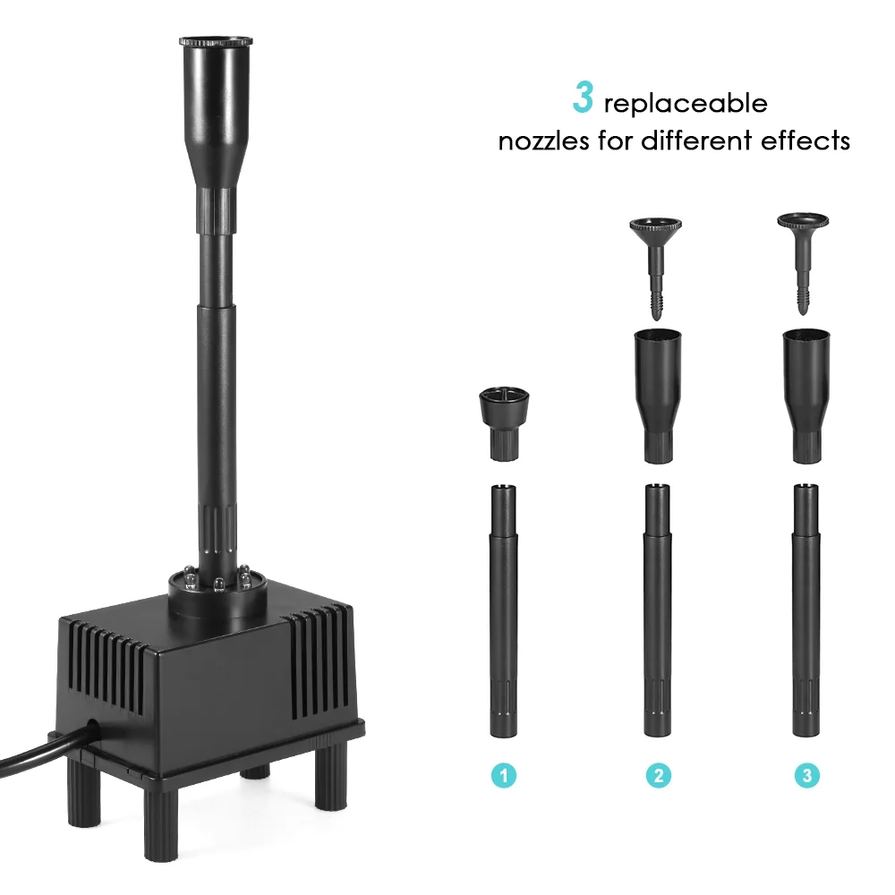 Tomshoo Illuminate Aquarium with a 10W Submersible Water Pump with LED Light