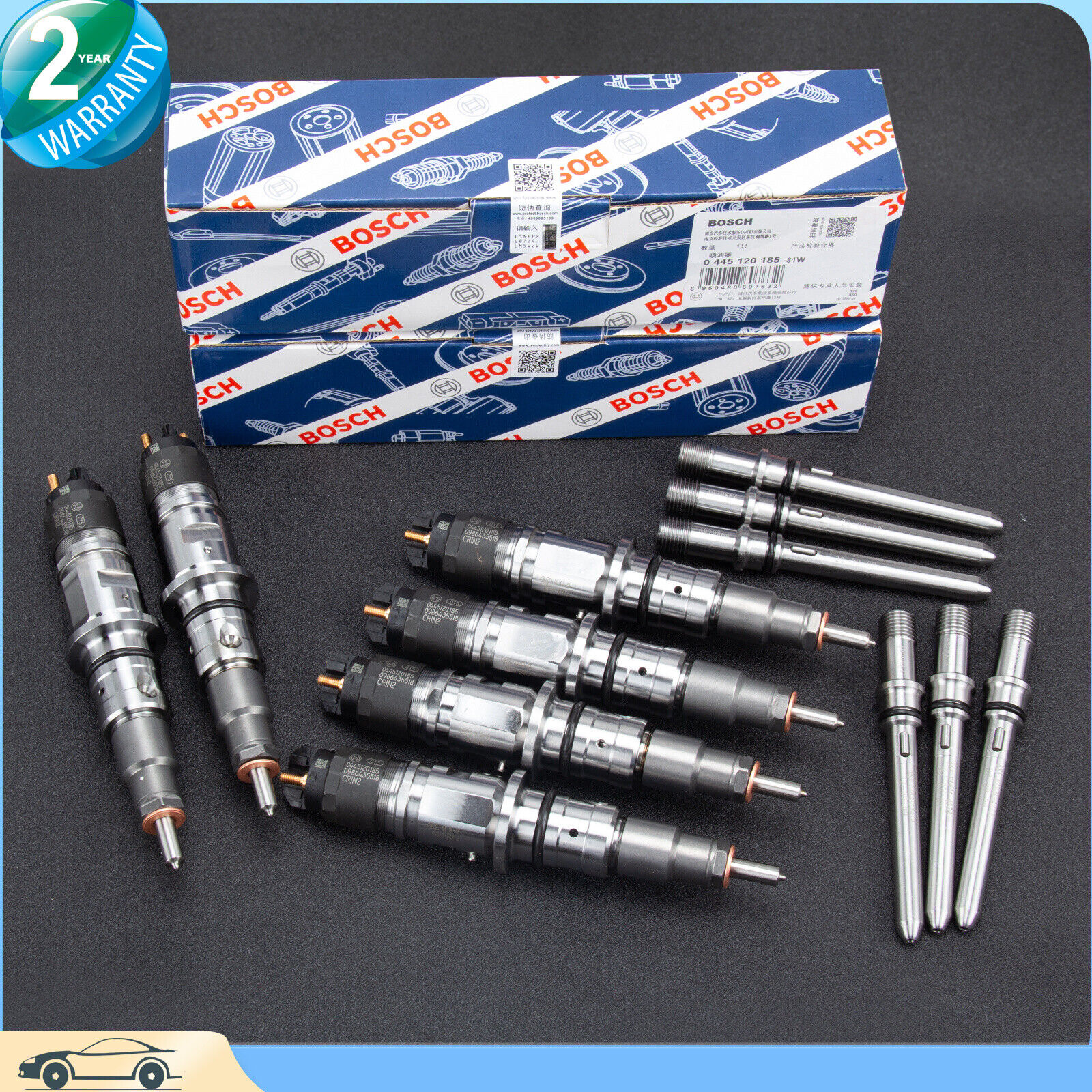 6Pcs Diesel Injectors with Tube for Bosch 2007-2012 Dodge Ram 6.7L 0445120193 US
