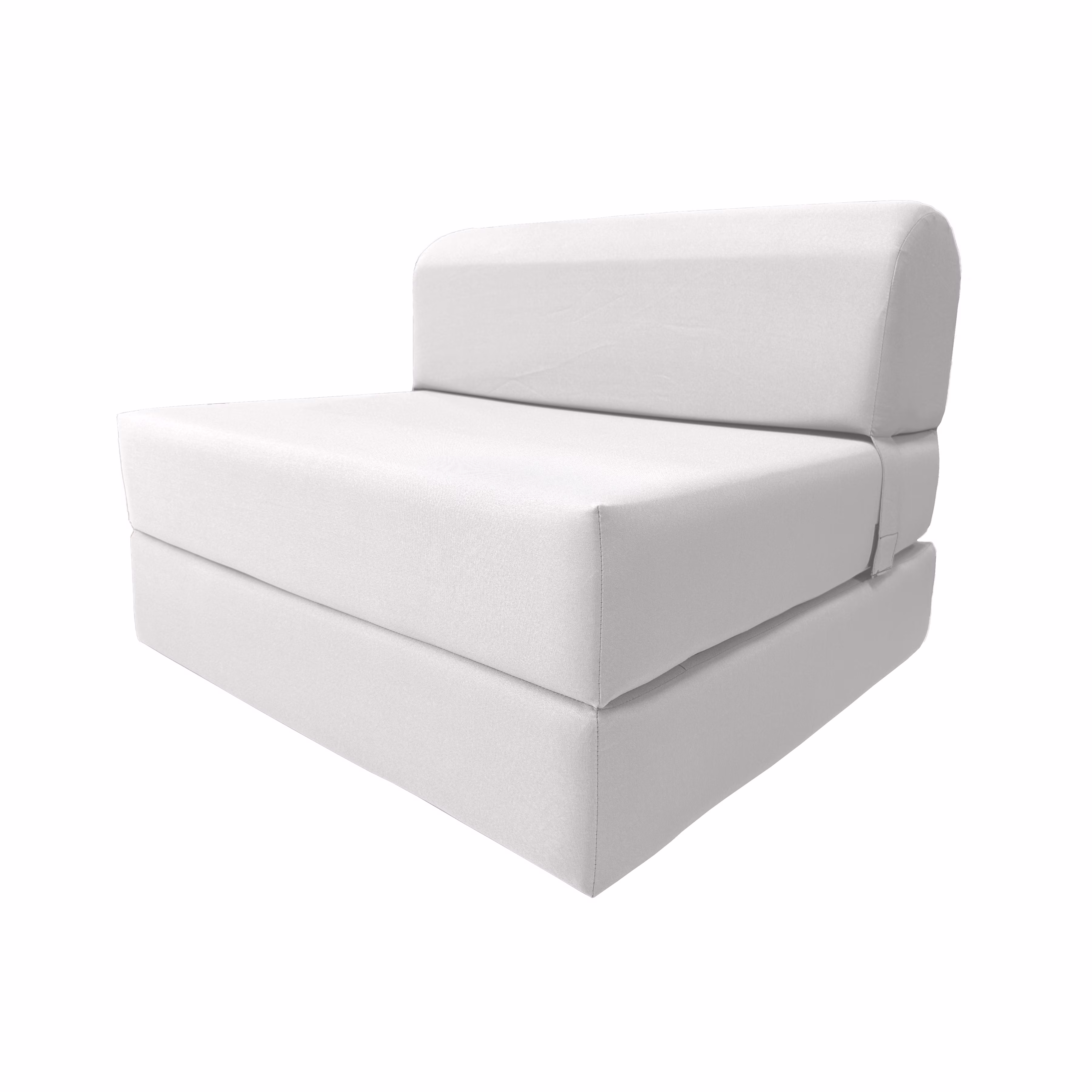 White Sleeper Chair Folding Foam Beds, Portable Studio Sofa Guest Bed, 6 x 32 x 70