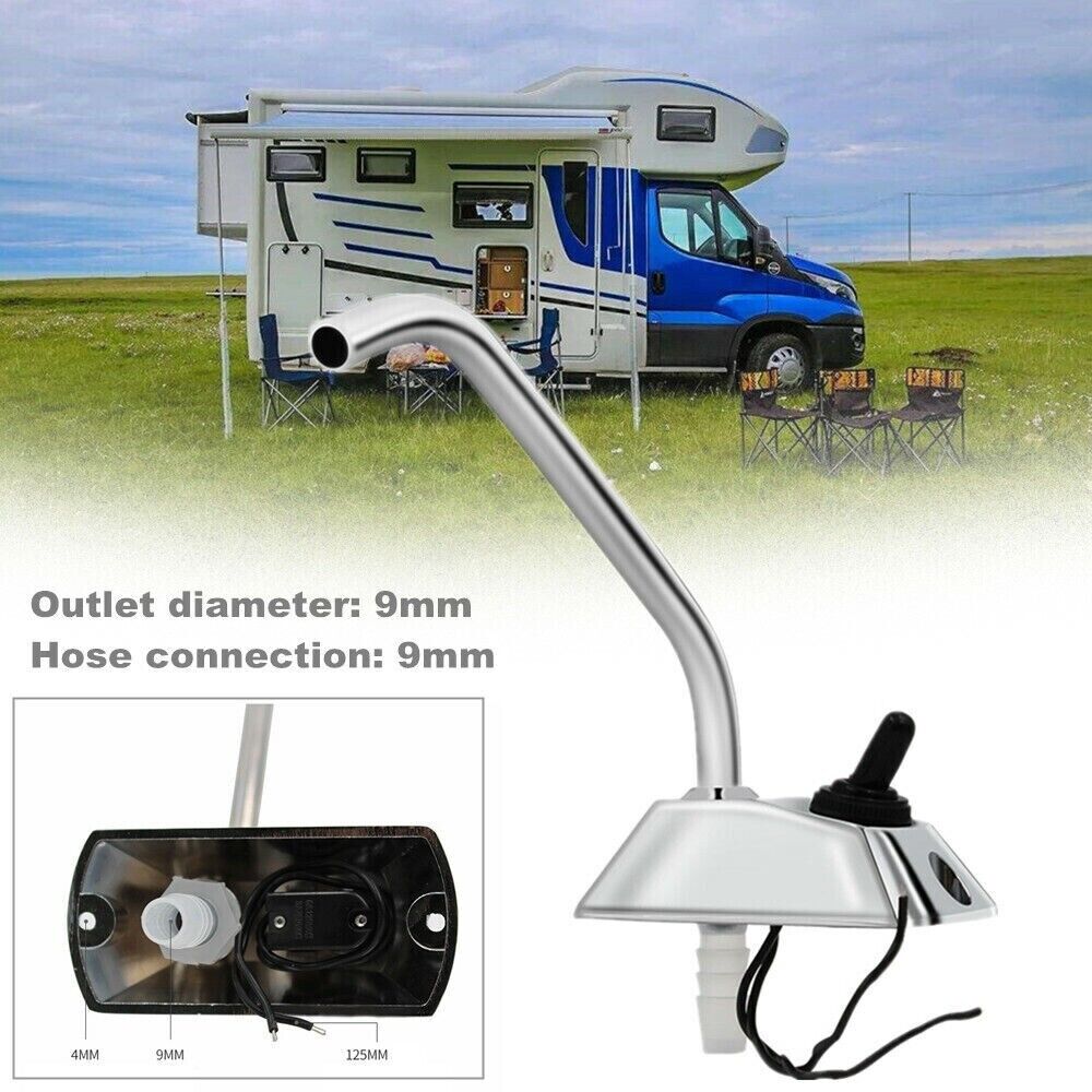 RV Kitchen Spout Tall Faucet Stainless Steel Hand Pump New Old Style