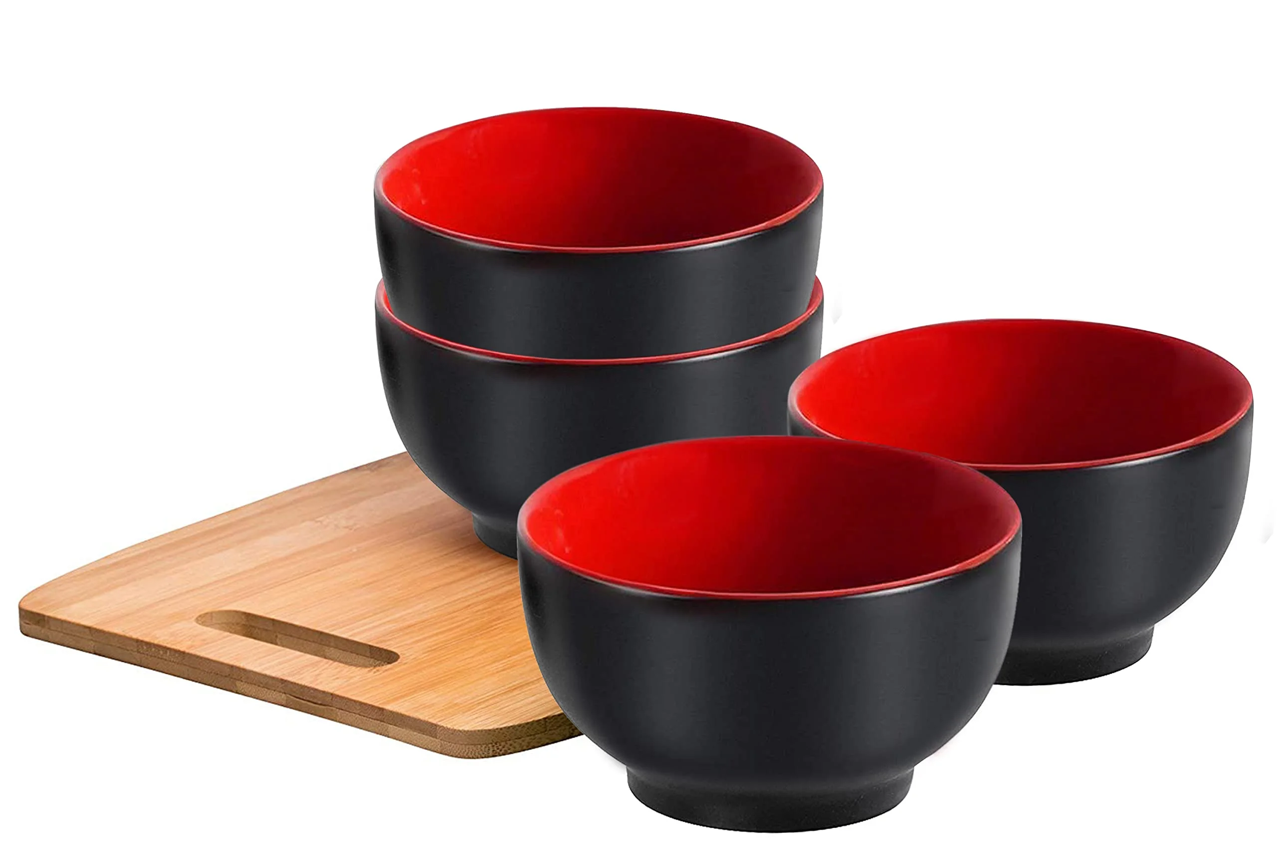 Bruntmor - Polka Dot Colorful Decorative Everyday Porcelain Ceramic Dinner Bowls