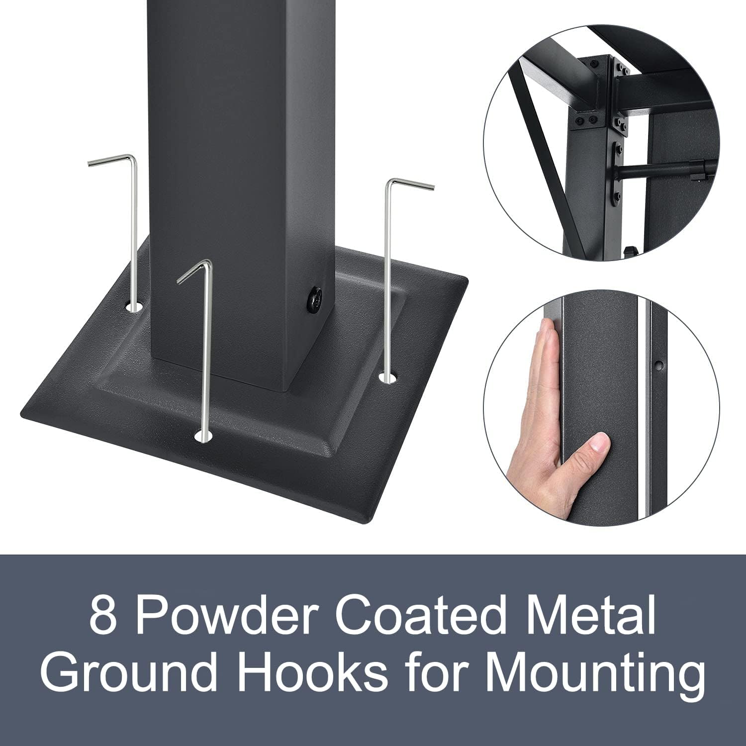 Grezone 10 x10 Ft Pergola with Solar Powered String Lights, Heavy-Duty Metal Outdoor Pergola with Stretchable Sun Shade Canopy, Extra Large Patio Shelter Pavilion (Grey)