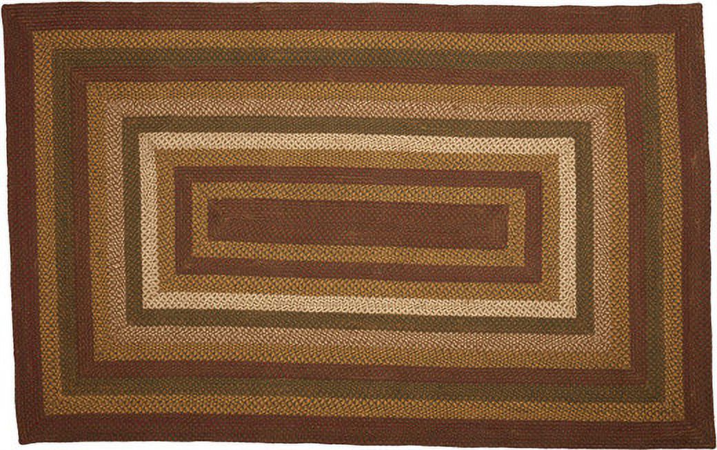 Rug Rustic Tea Cabin Braided Jute Lodge Country Green No Slip Floor Decor TCC Brands