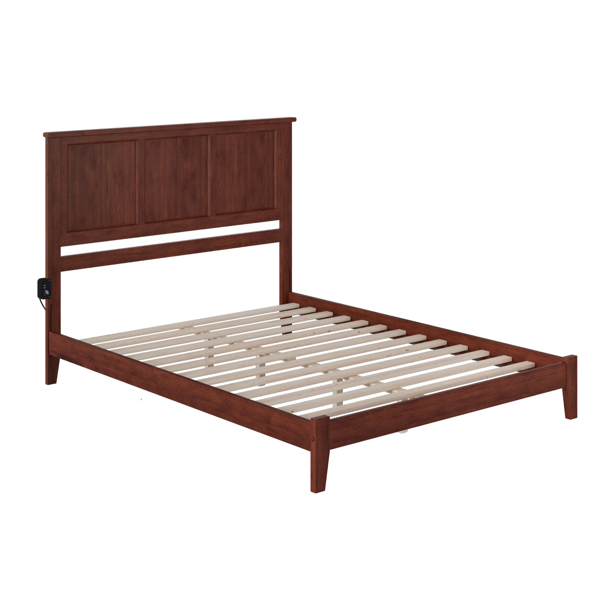Madison Queen Low Profile Wood Platform Bed in Walnut