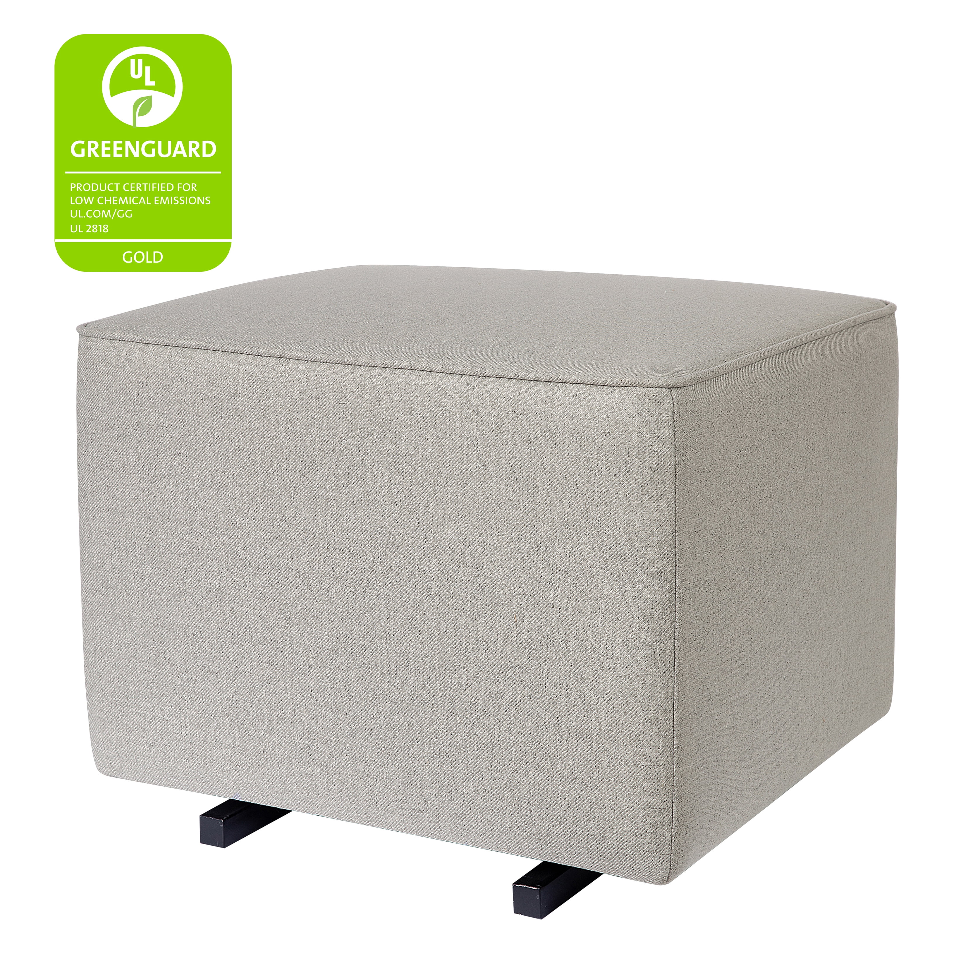 Babyletto Kiwi Gliding Ottoman in Performance Grey  Eco-Twill