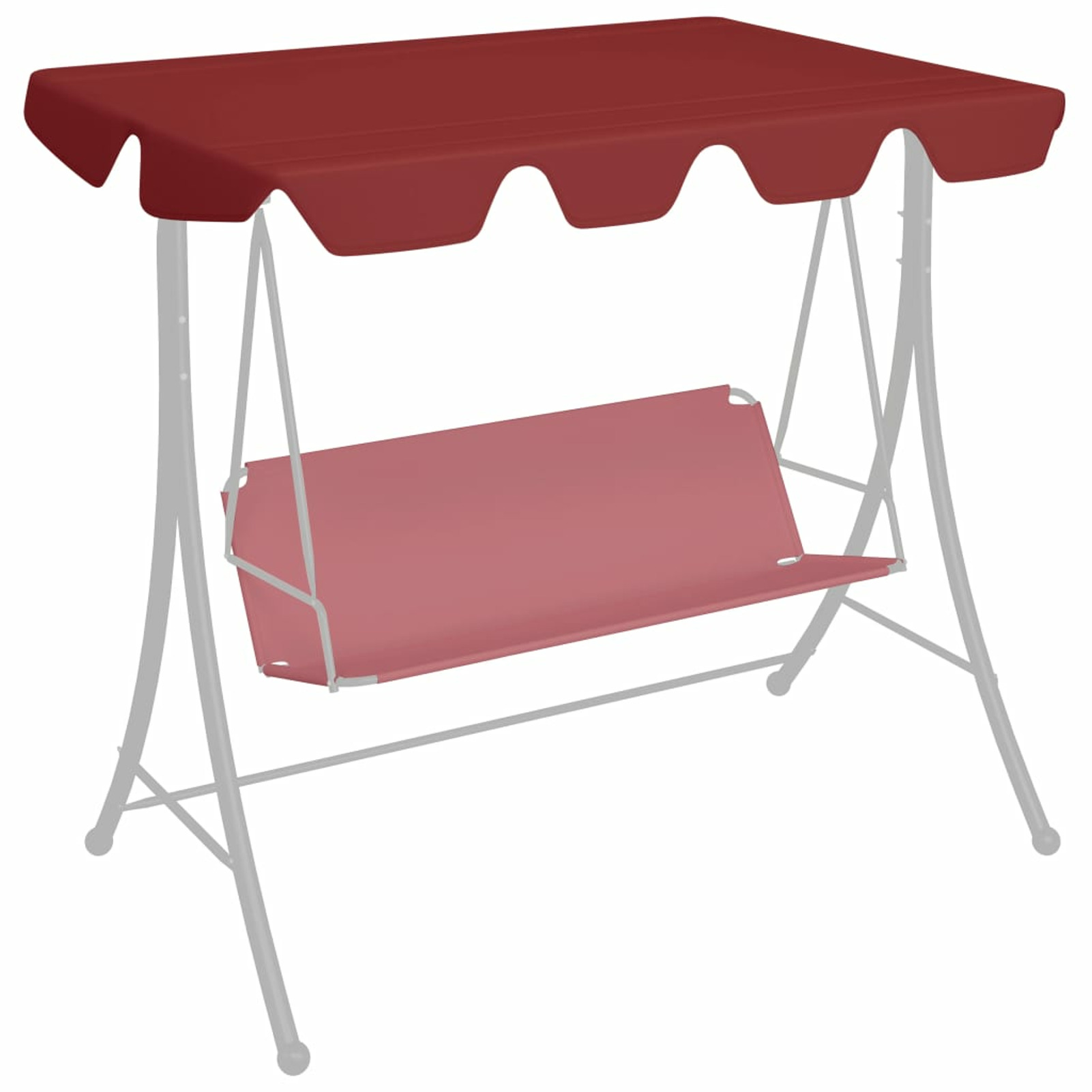 moobody Patio Swing Chair Replacement Cover Canopy Roof Fabric Sun Shade for Garden Swing Hammock Protector Outdoor Furniture Wine Red 74/66.1 x 43.3/57.1 Inches (L x W)