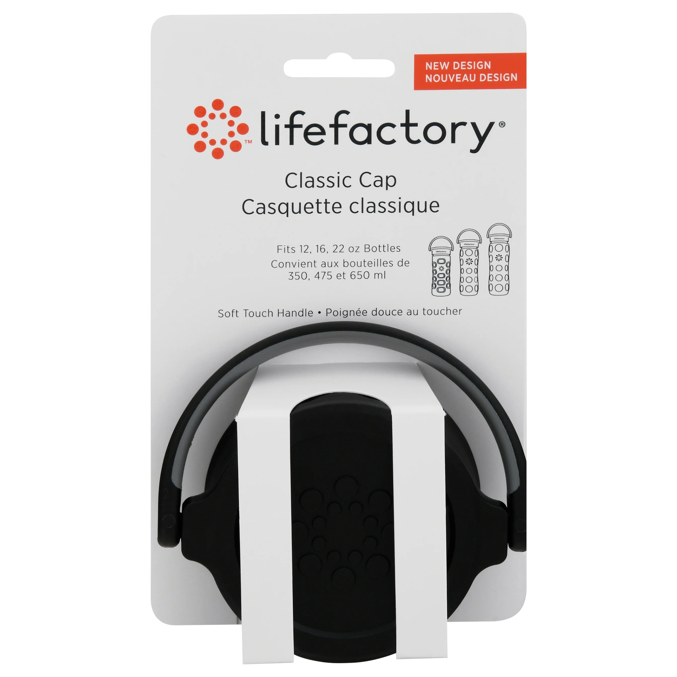 Lifefactory Onyx 12, 16, 22-Ounce Glass Bottles, 1 EA Classic Cap, one size