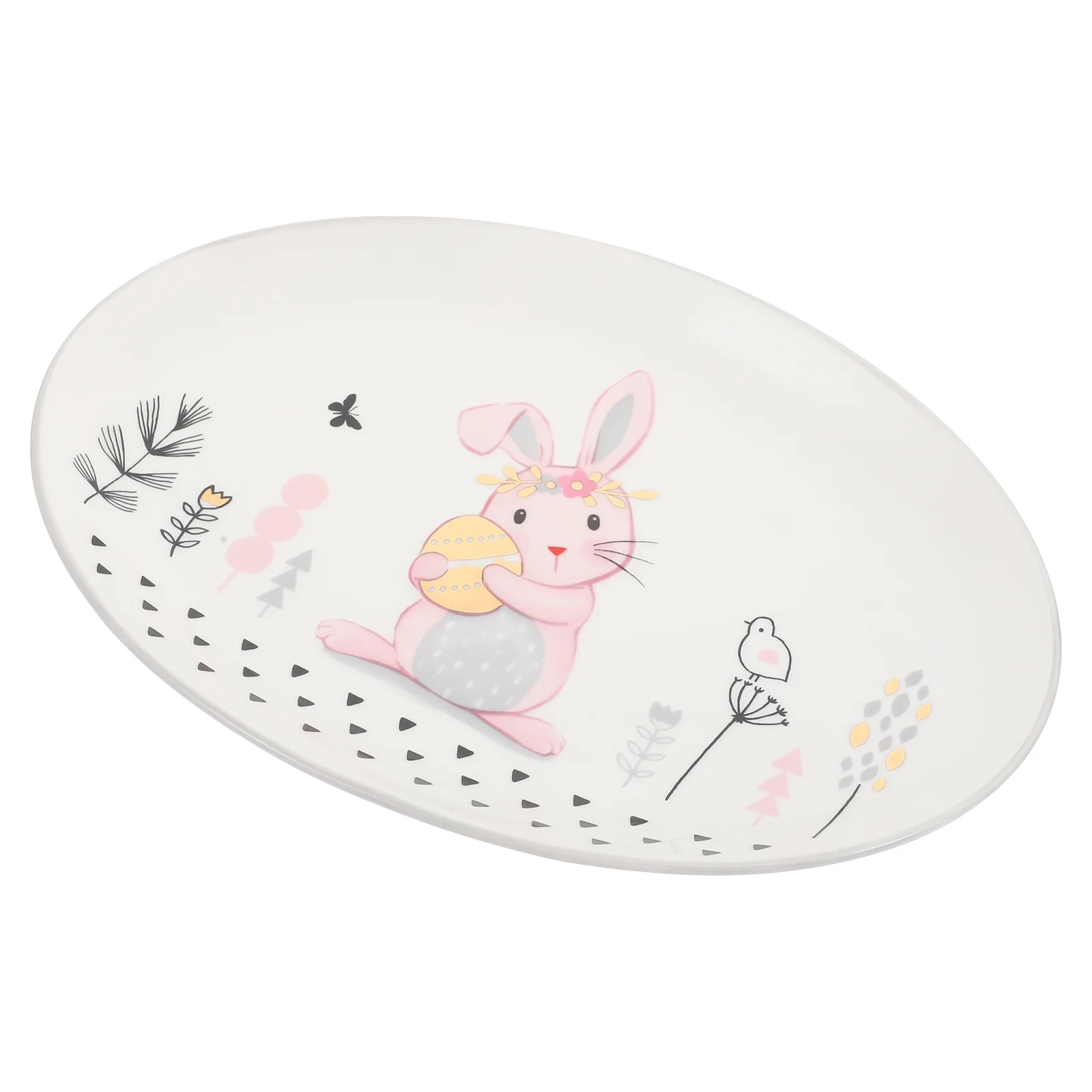 Lovely Rabbit Pattern Plate Creative Ceramic Tableware Dessert Fruits Salad Plate