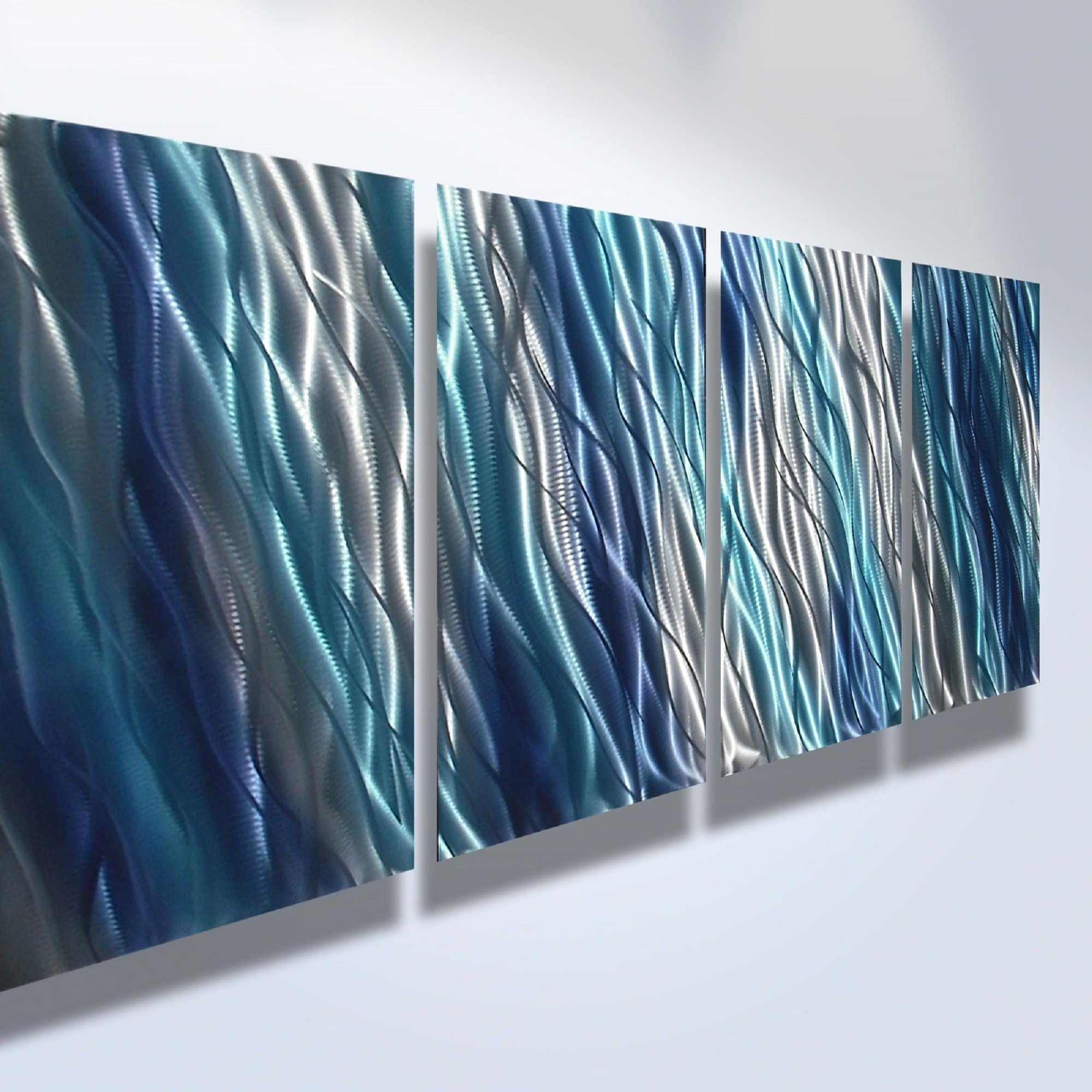 Reef Blue- Abstract Wavy Metal Wall Art Modern Décor Indoor or Outdoor By Miles Shay