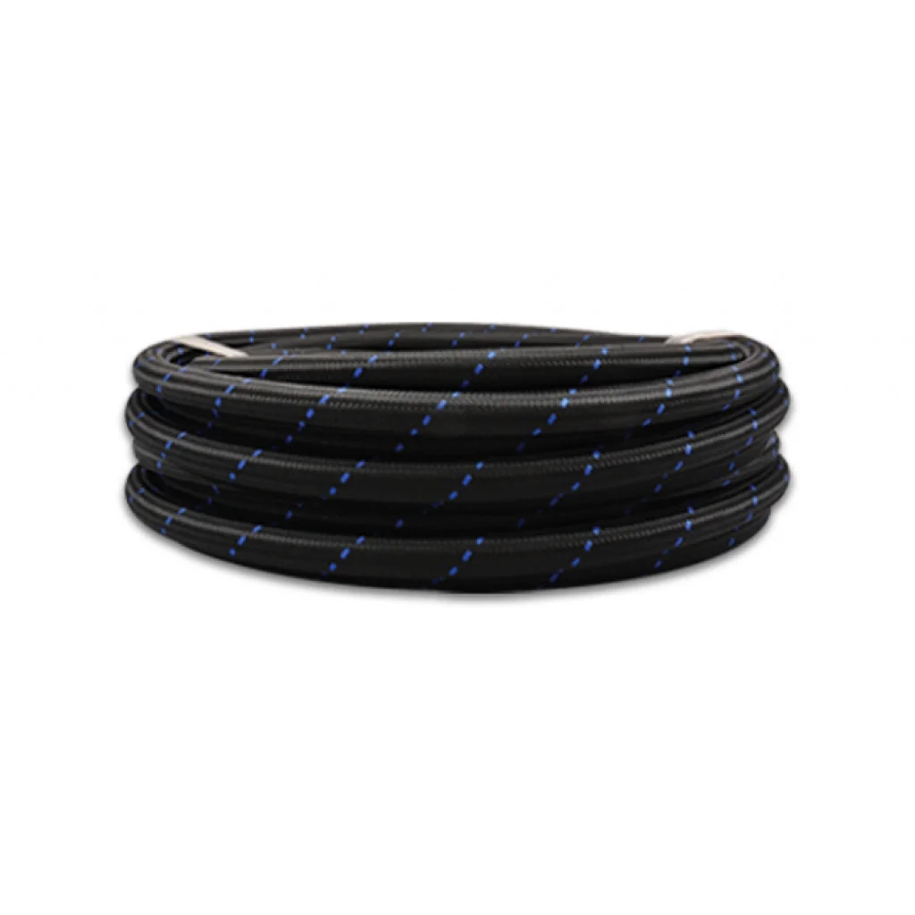 Vibrant Braided Flex Hose Two-Tone Black/Blue Nylon -10 AN 5 Foot Roll