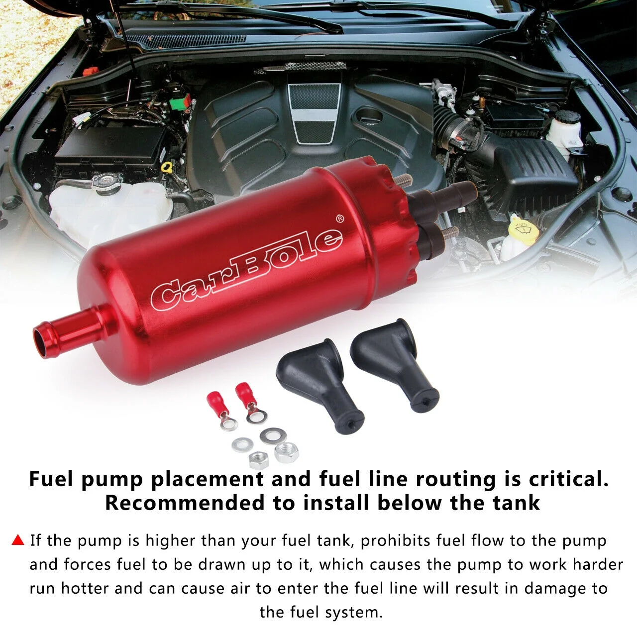 External Fuel Pump 300LPH High Flow 12V 145psi Universal Replaces 0580464070