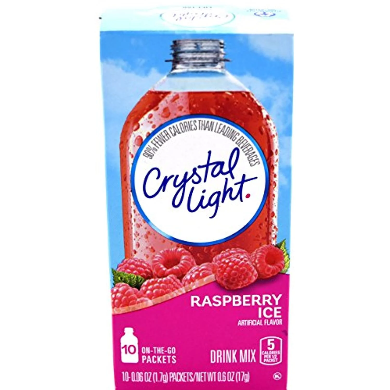 Crystal Light On The Go Raspberry Ice Drink Mix, 10-Packet Box (Pack Of 7)