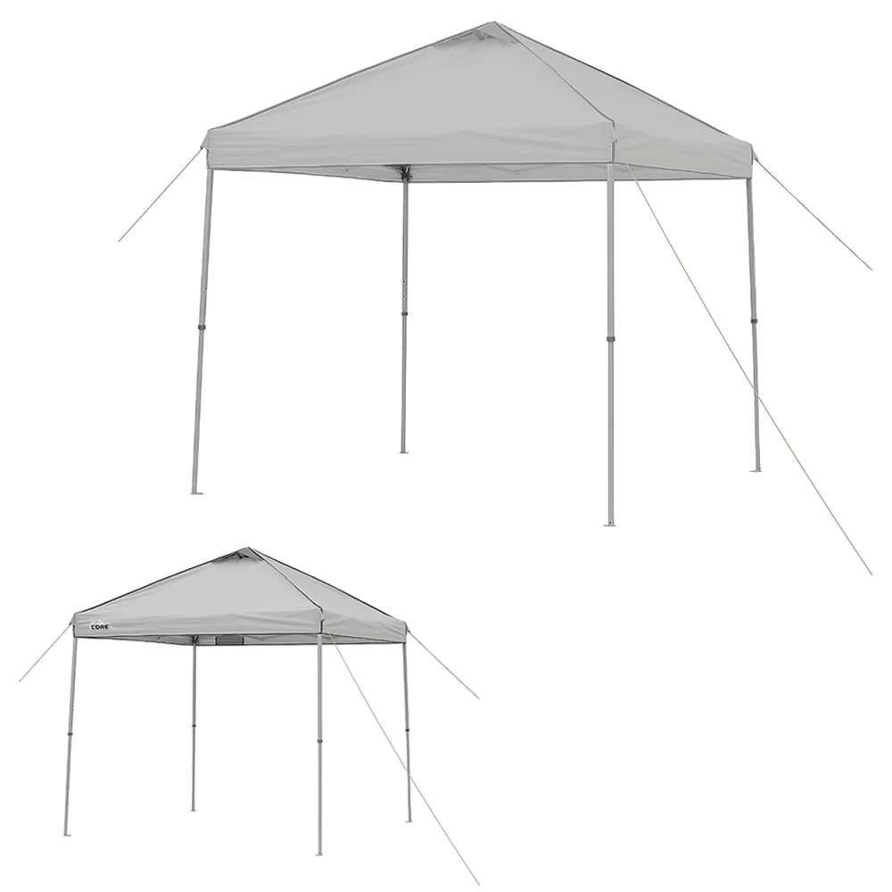 Garden Winds Custom Fit Replacement Canopy Top Cover Compatible with The Core 8' X 8' Instant Straight Leg Pop Up - Upgraded Performance RIPLOCK 350 Fabric - Slate Gray