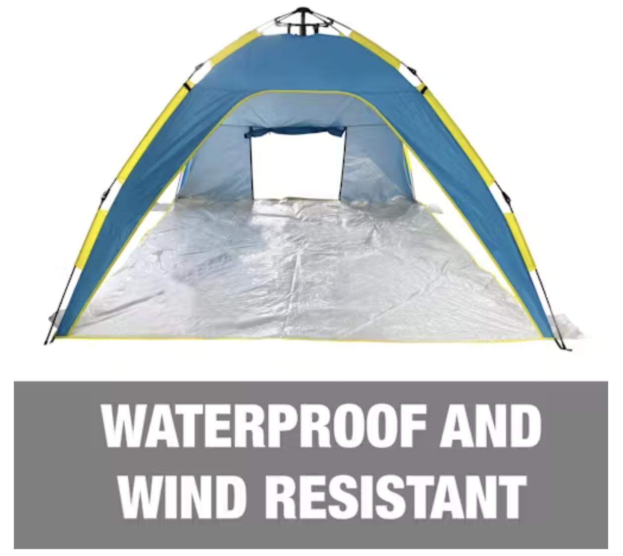 Bliss Hammocks BHT-A39-BY | Pop-Up Beach Tent W/ Carry Bag | Sun Protectant & Wind Resistant | Durable | Breathable Mesh Walls | Collapsible Design (Blue & Yellow)