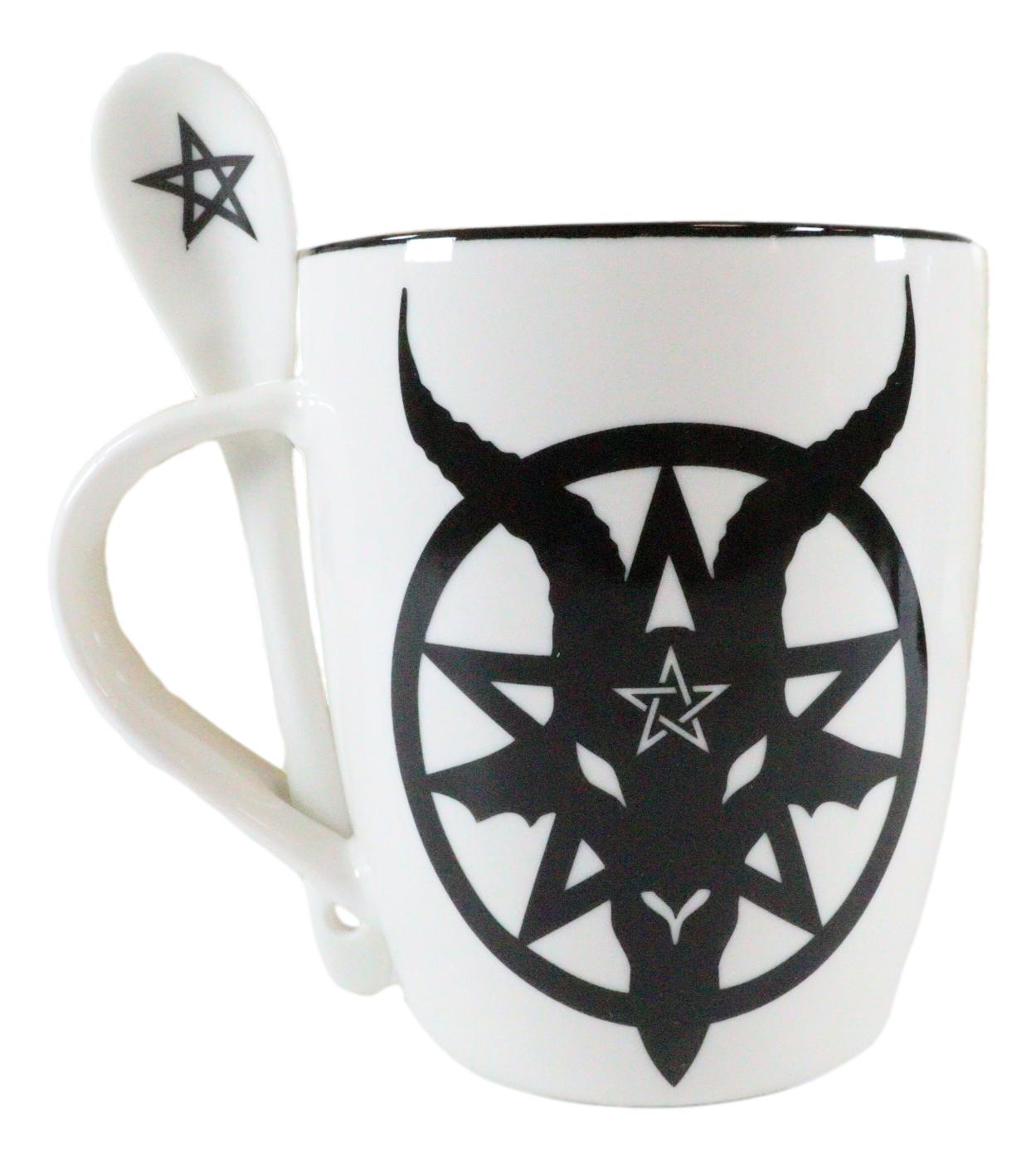 Occult Sigil Of Baphomet Sabbatic Goat Bone China Mug & Spoon Set