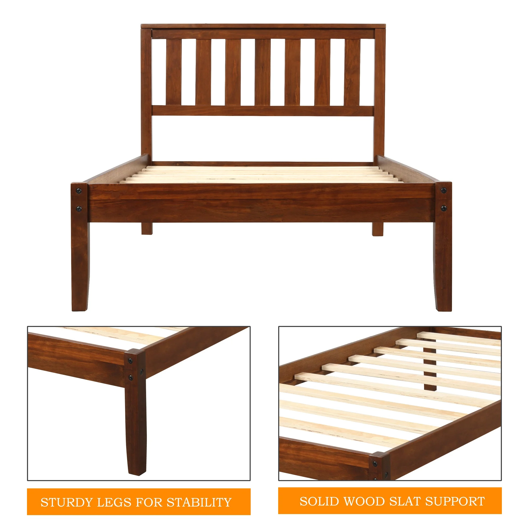 Walnut Dreamwood Twin Bed