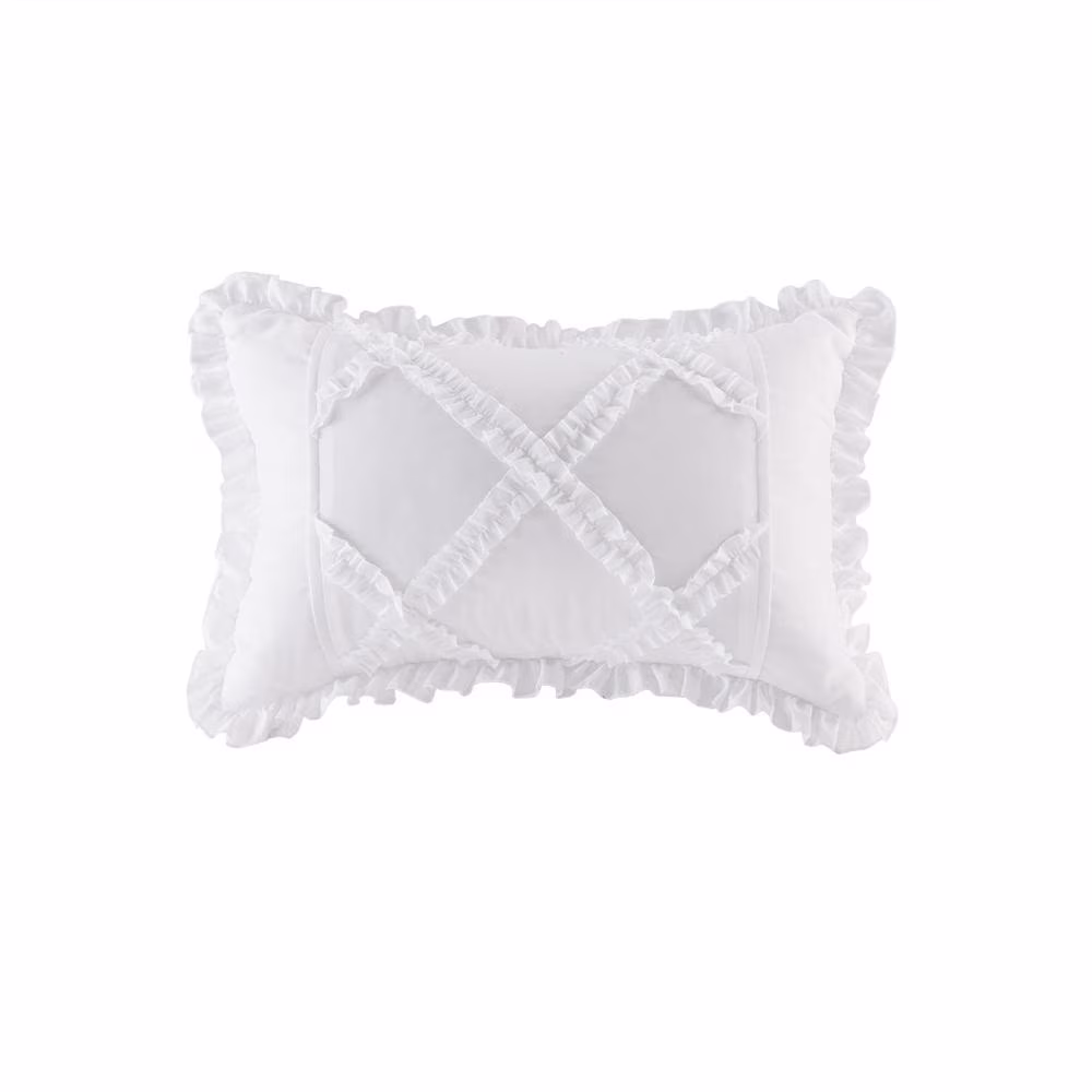 White Ruffle Detail Reversible 6 Piece Daybed Set, Belen Kox