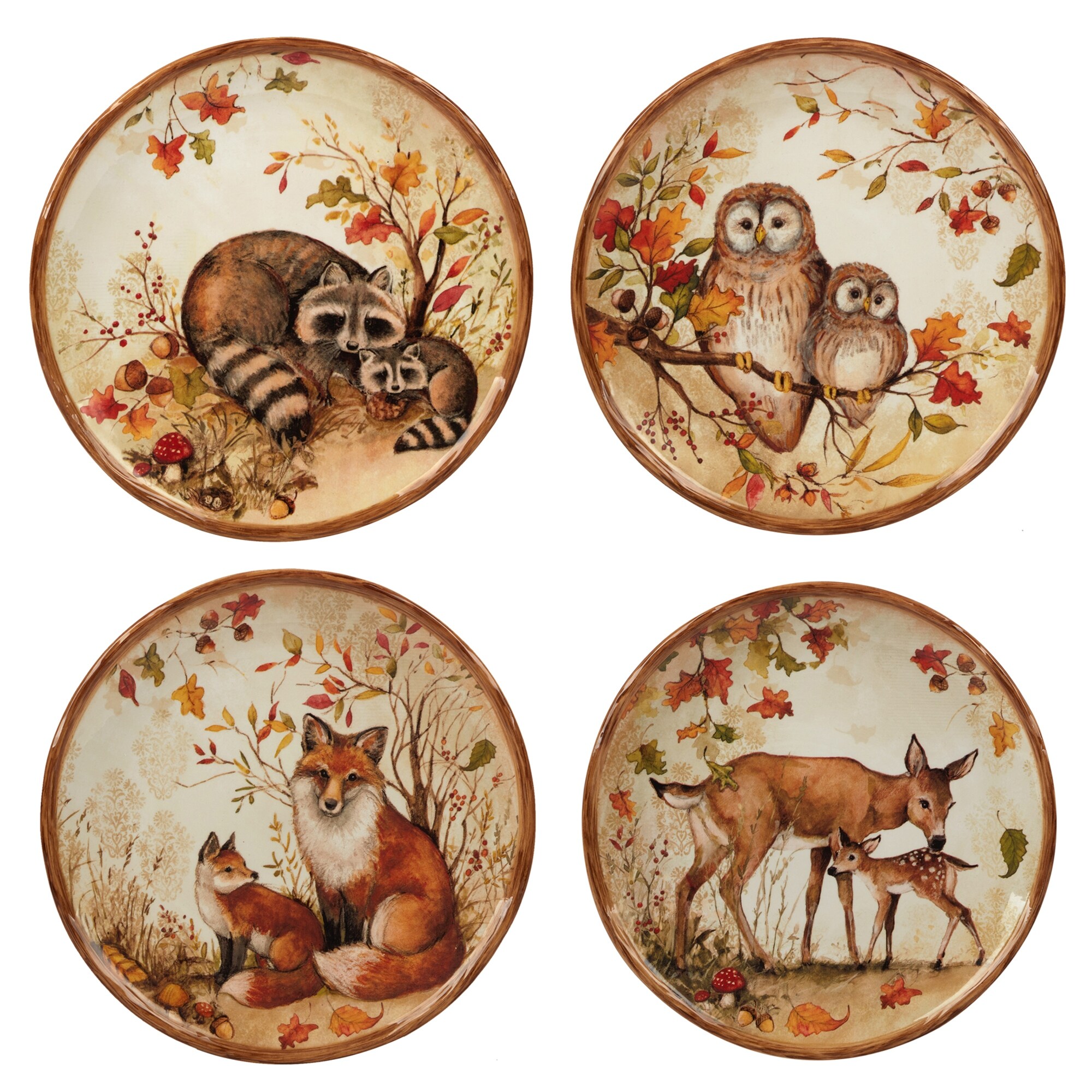 Certified International  Pine Forest 8.5-inch Salad/Dessert Plates, Set of 4