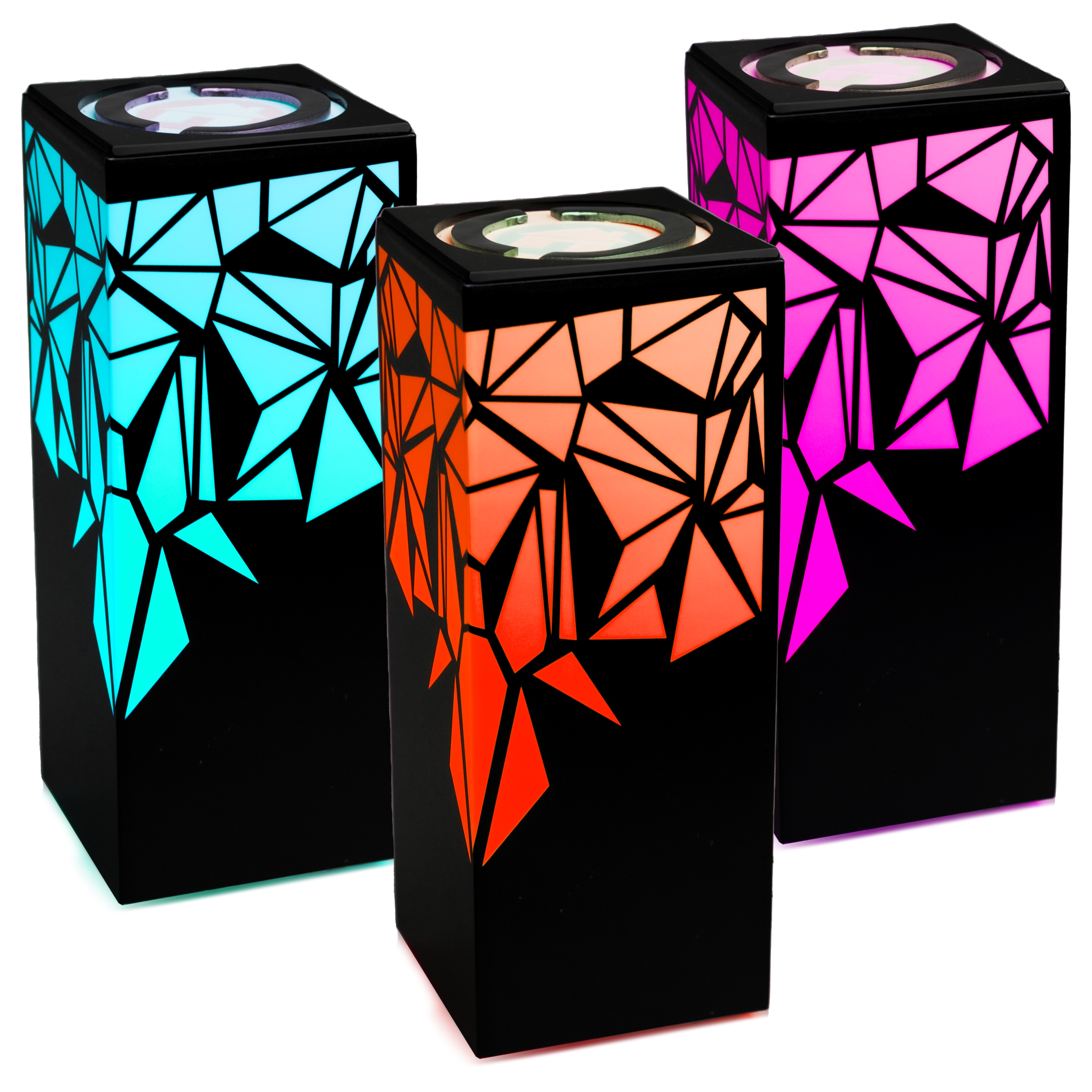 Telepathy Lamp - Long Distance Wifi Touch Lamp by Zoci Voci - Raining Diamonds Design | Unique Handmade Gifts 200+ Colors, Gloss Finish (Set of 3 Lamps)