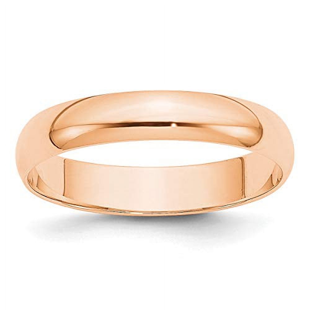 Saris and Things 10K Rose Gold 4mm Light Weight Half Round Band Ring Size 5
