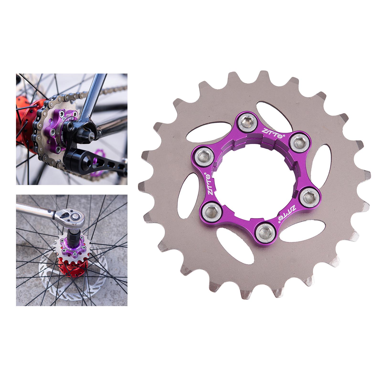Bicycle Single Cassette Cog with Lockring, Spacers set MTB Fixed Gear Adapter 17-32T Hub Refit Parts - 22T